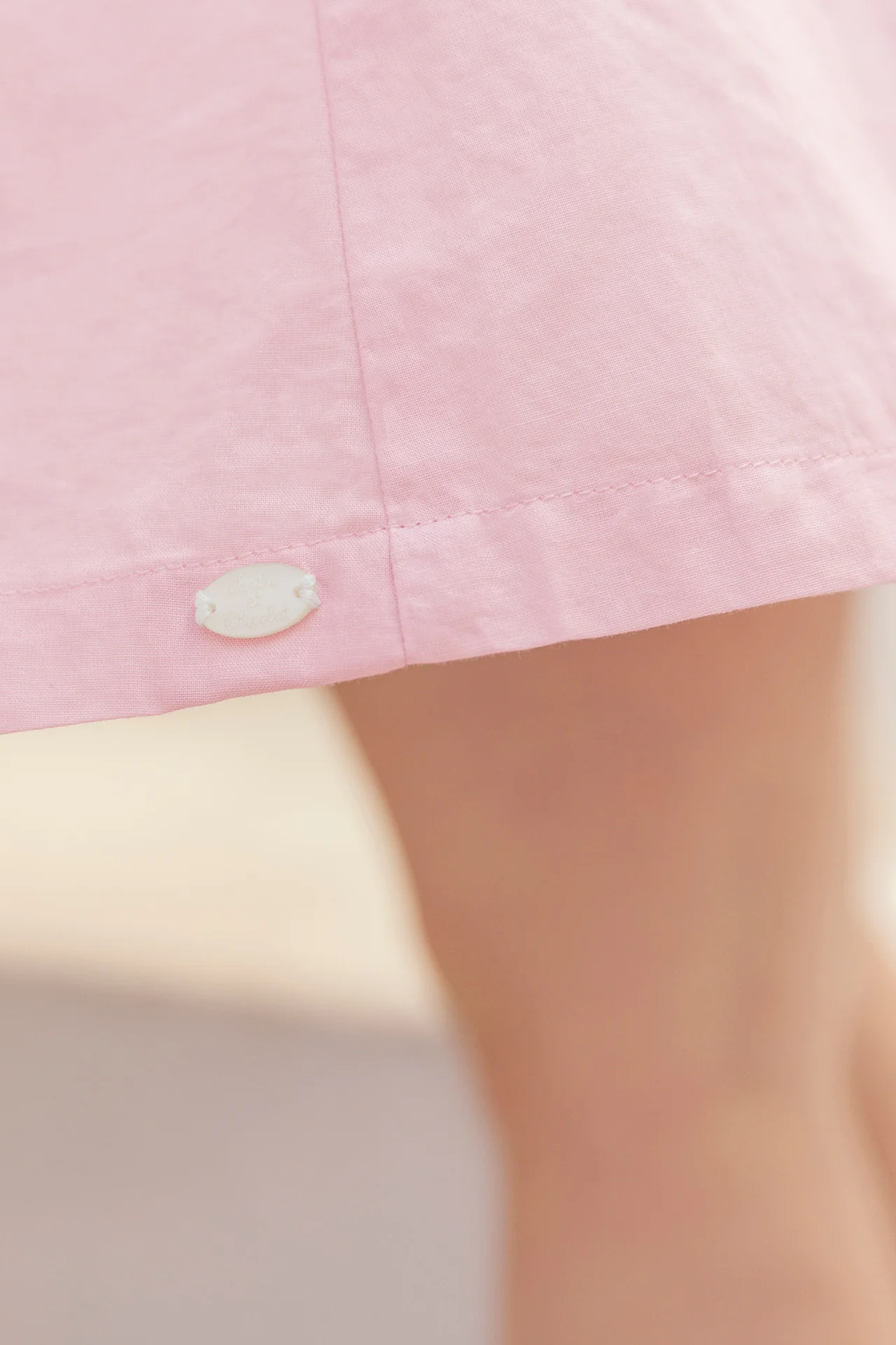 Robe - Rose pâle coton broderie - Image 4