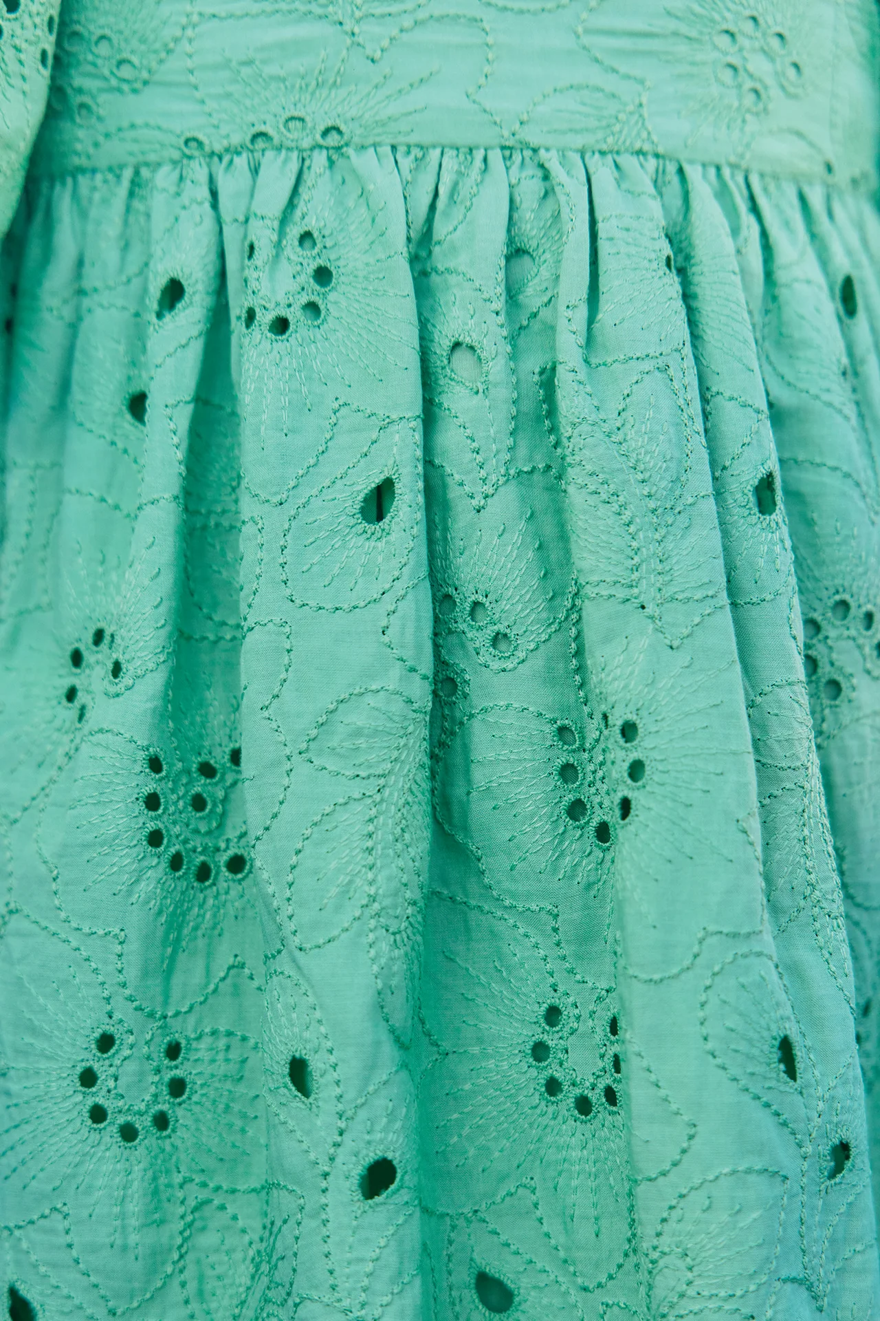 Robe - Vert broderie anglaise - Image 3
