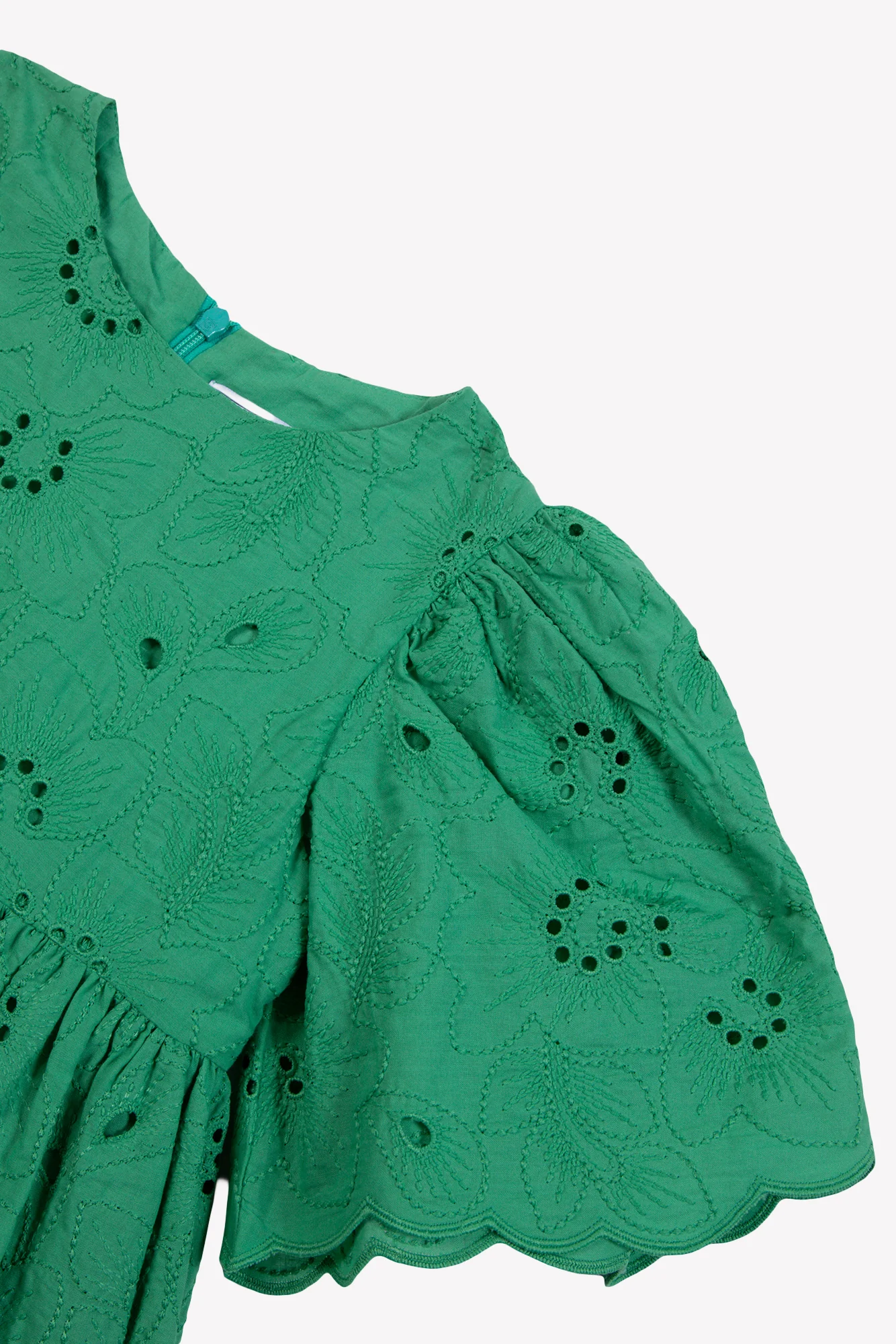 Robe - Vert broderie anglaise - Image 7