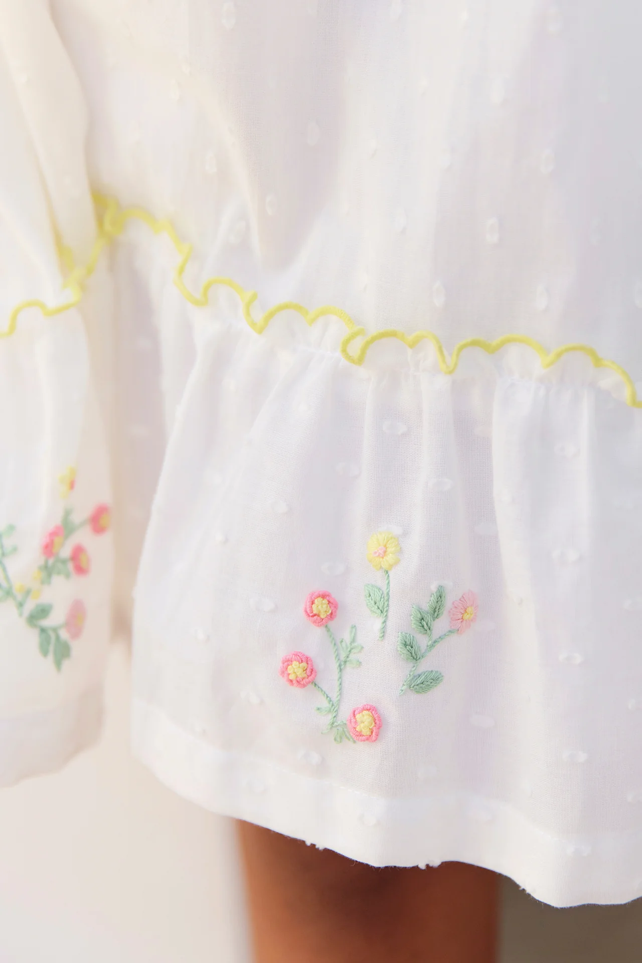 Robe - Blanc coton plumetis - Image 7