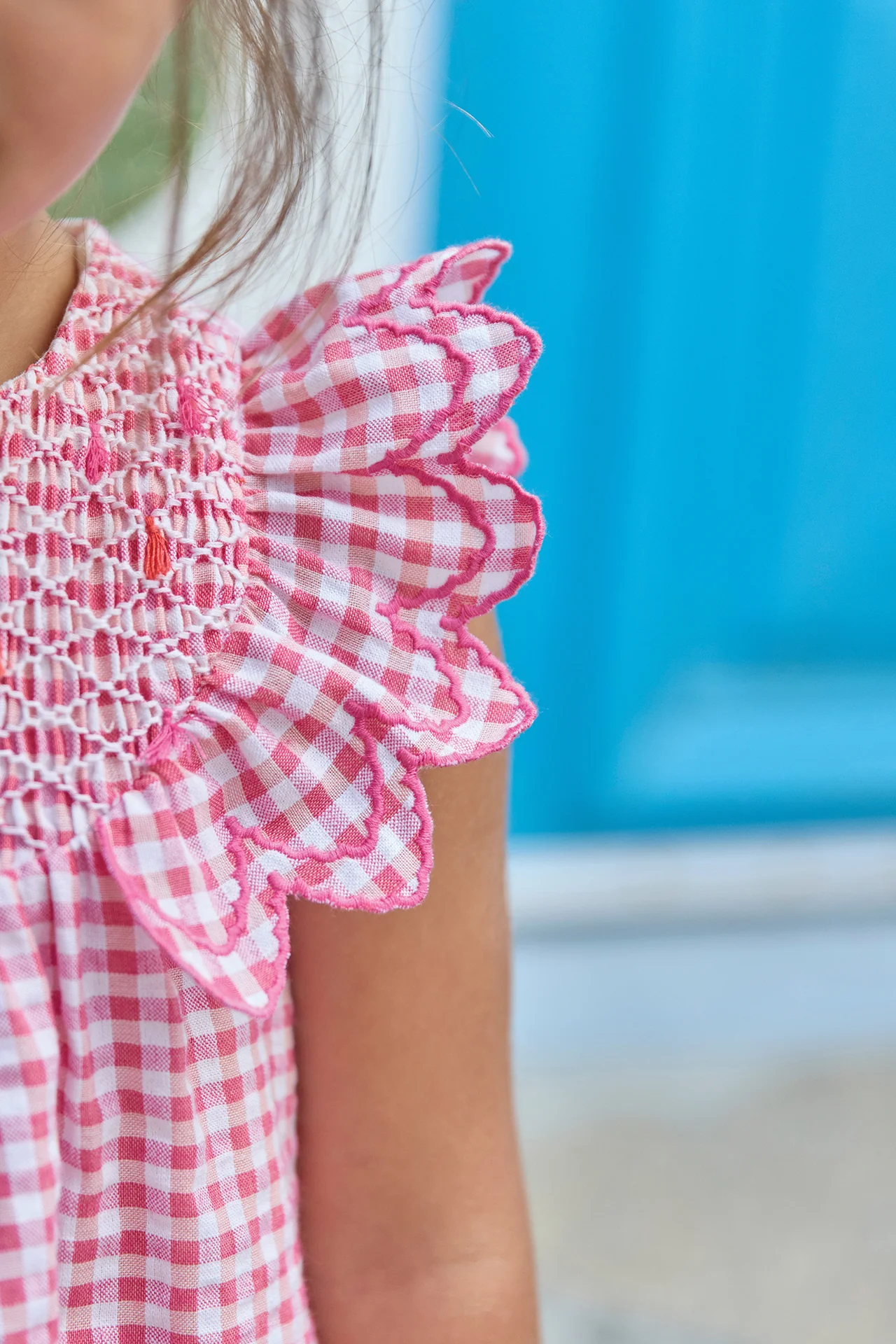 Robe - Rose coton motif vichy - Image 3