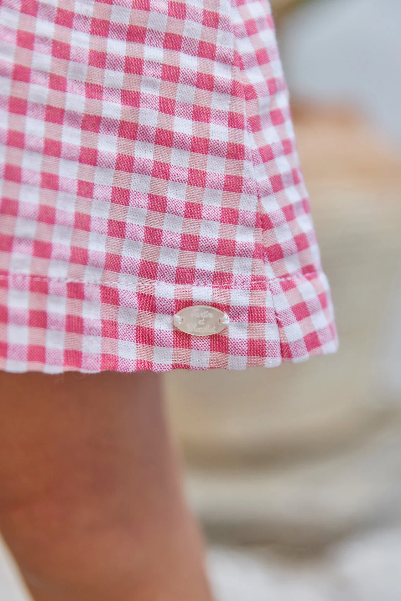 Robe - Rose coton motif vichy - Image 4