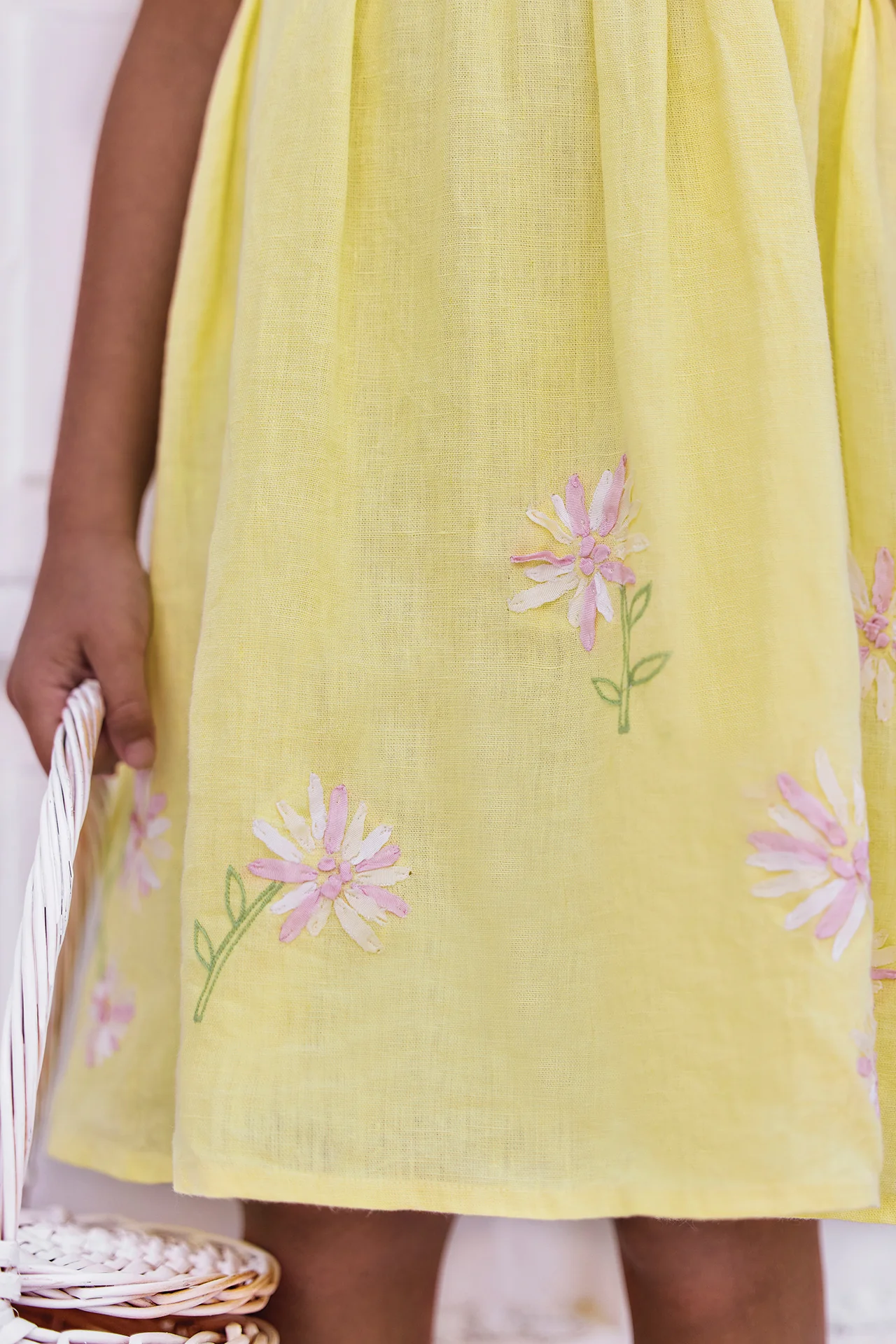 Robe - Citrus lin broderie ruban - Image 4