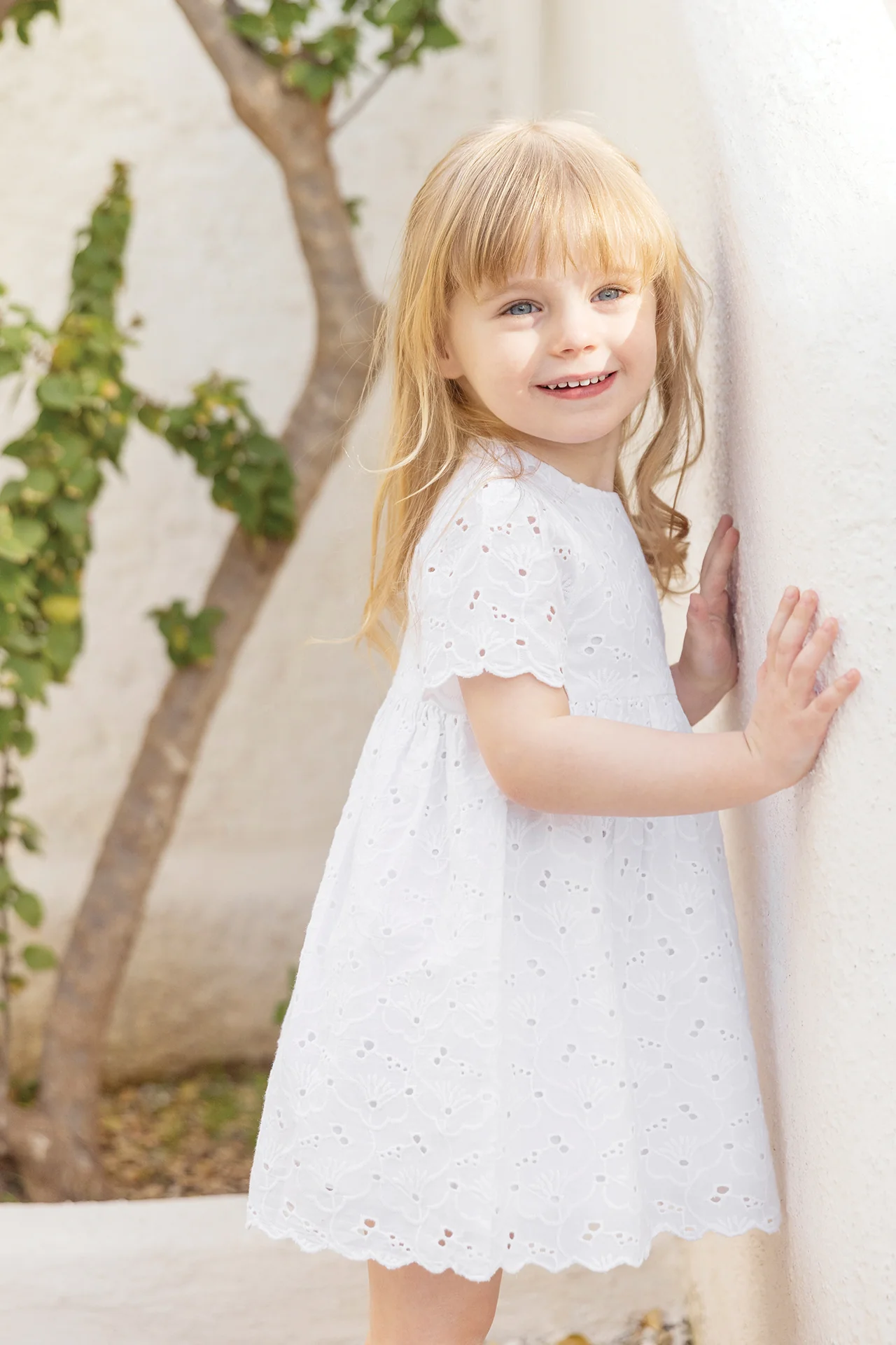 Robe - Blanc coton broderie anglaise - Image 2