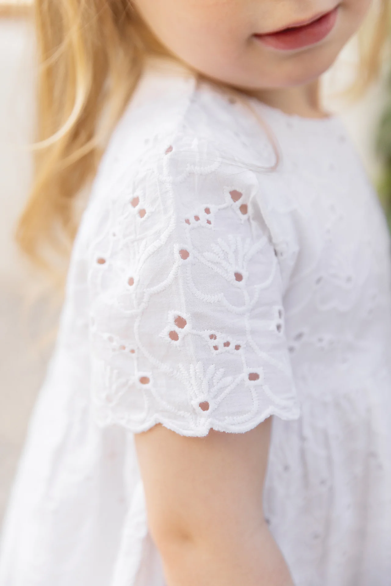 Robe - Blanc coton broderie anglaise - Image 3