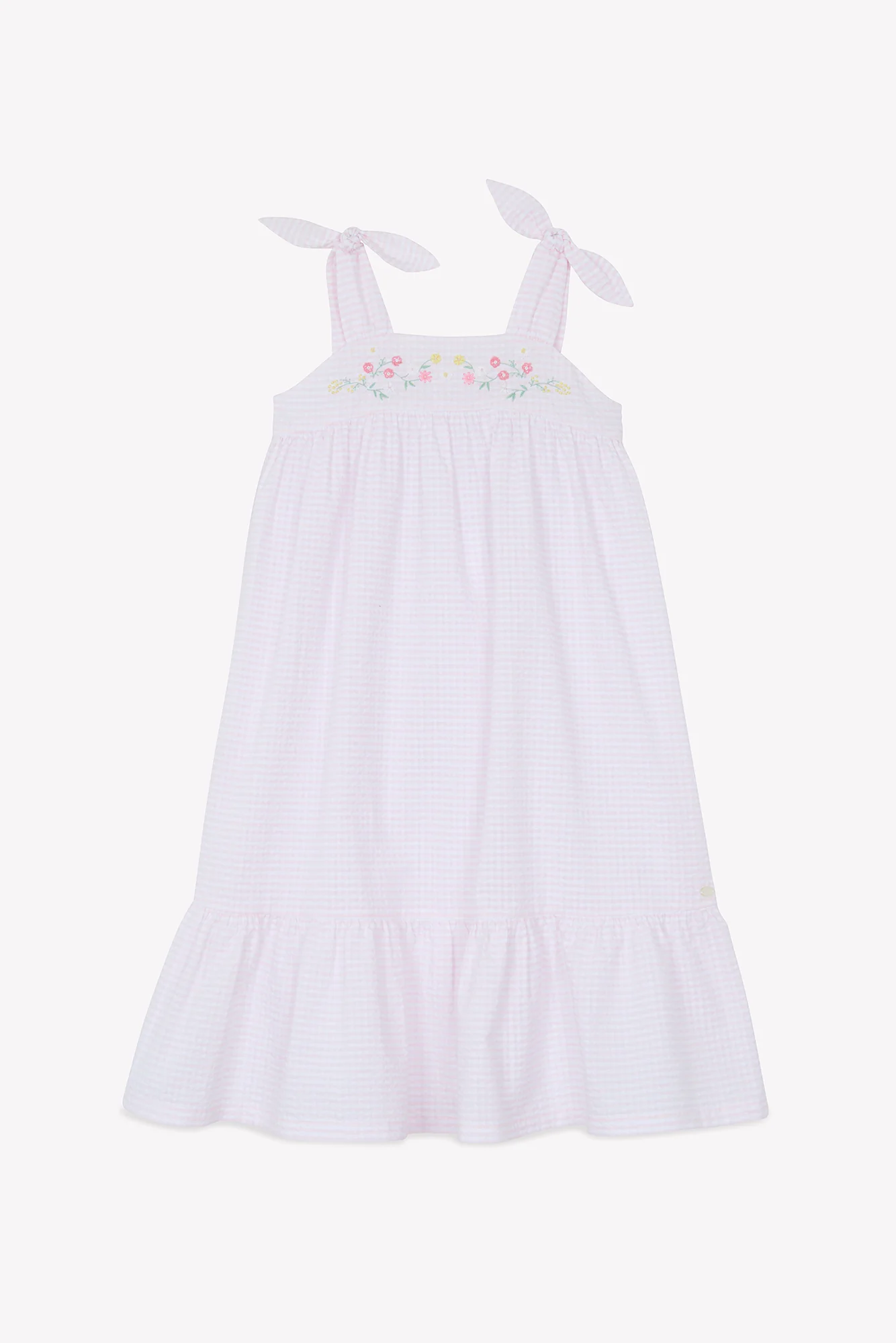 Robe - Rose pâle coton motif vichy - Image 4