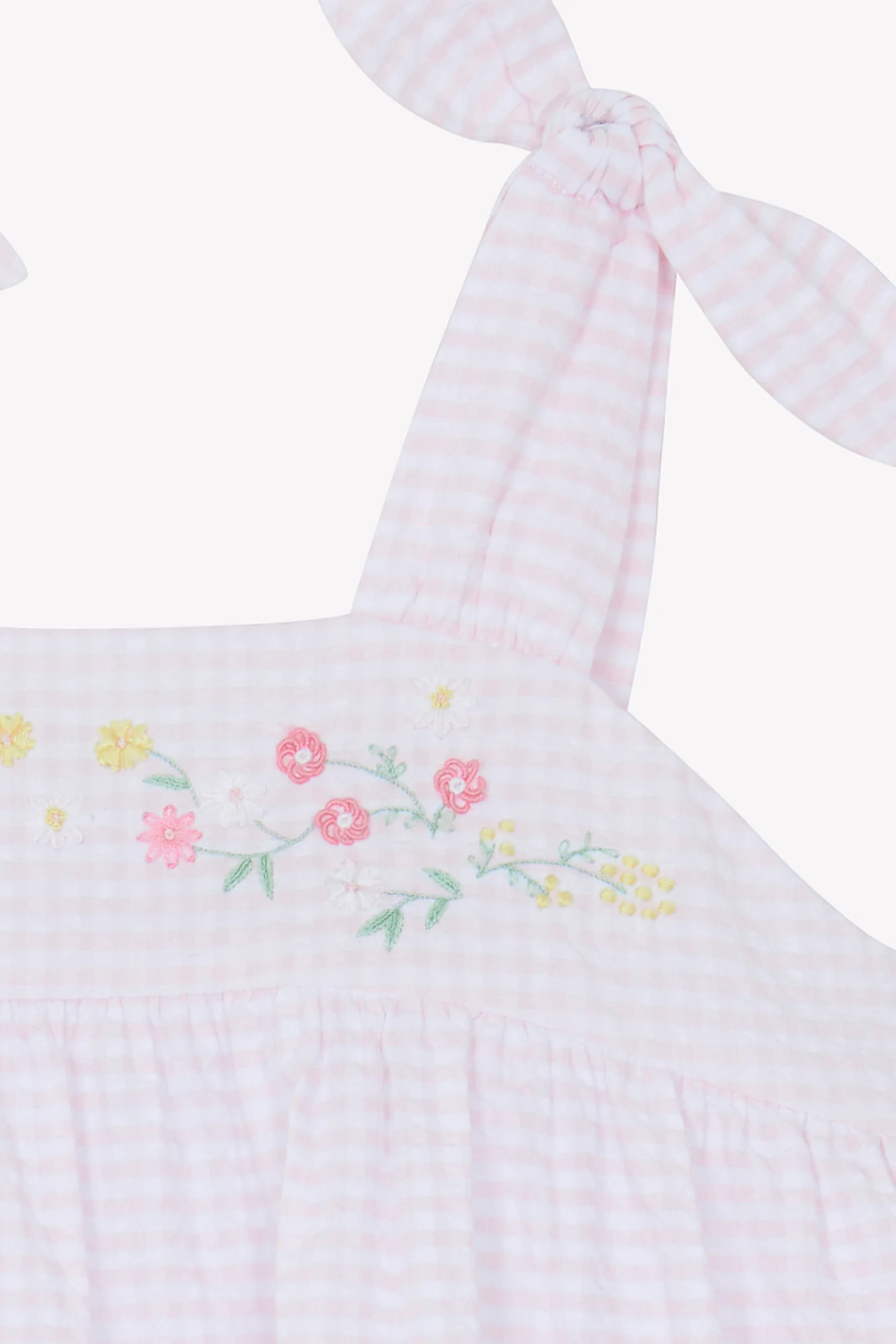 Robe - Rose pâle coton motif vichy - Image 6