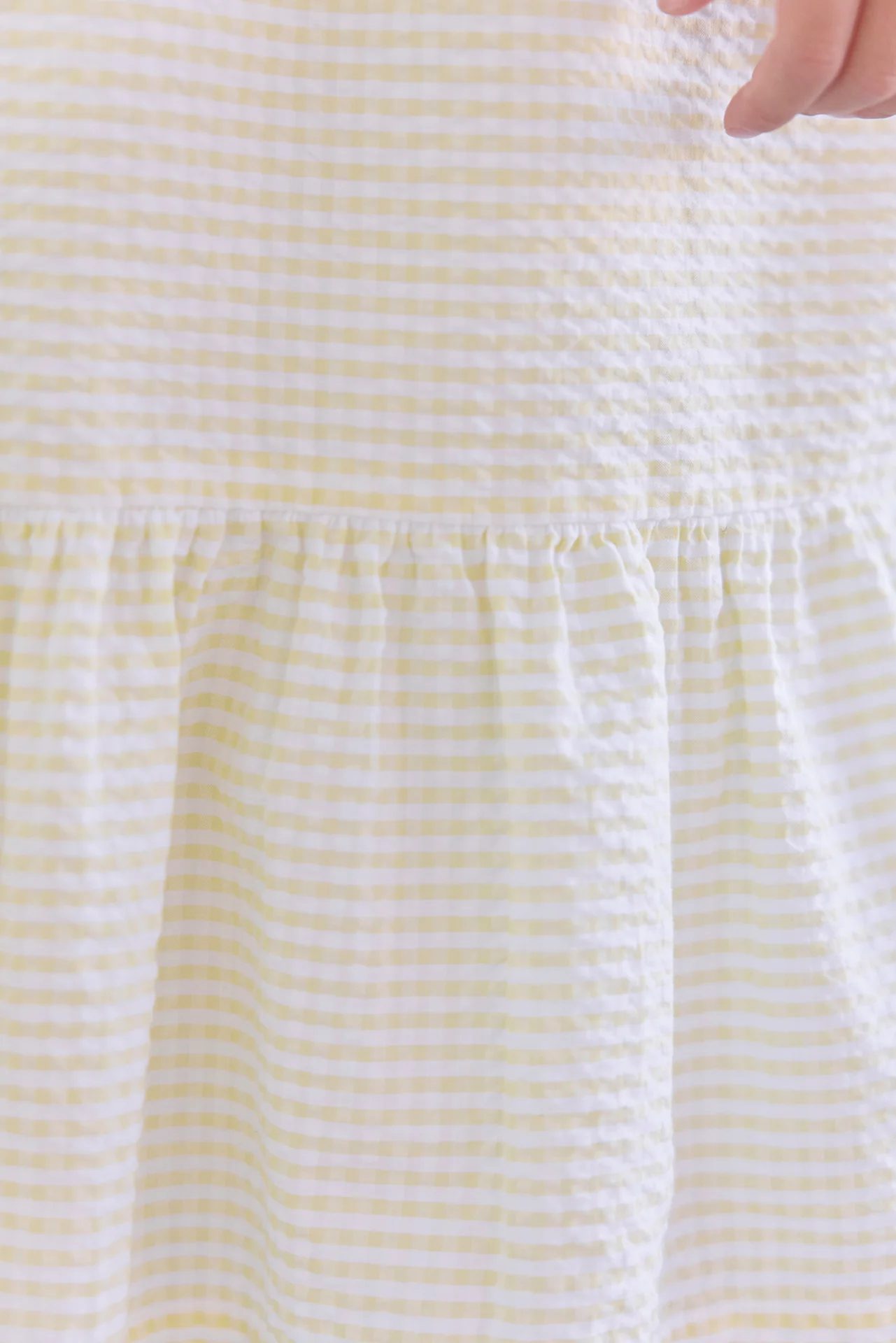 Robe - Jaune coton motif vichy - Image 4