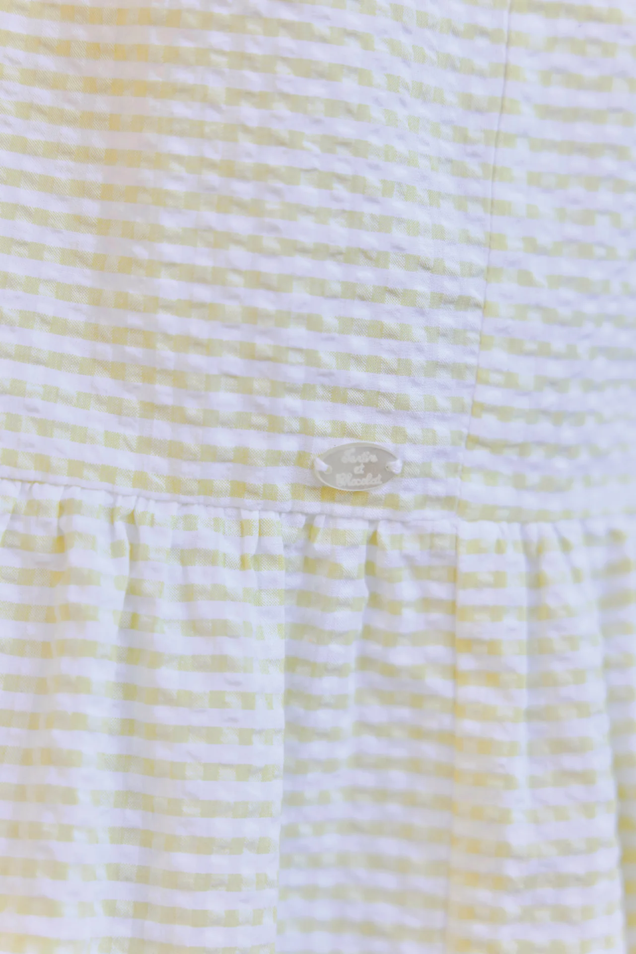 Robe - Jaune coton motif vichy - Image 5