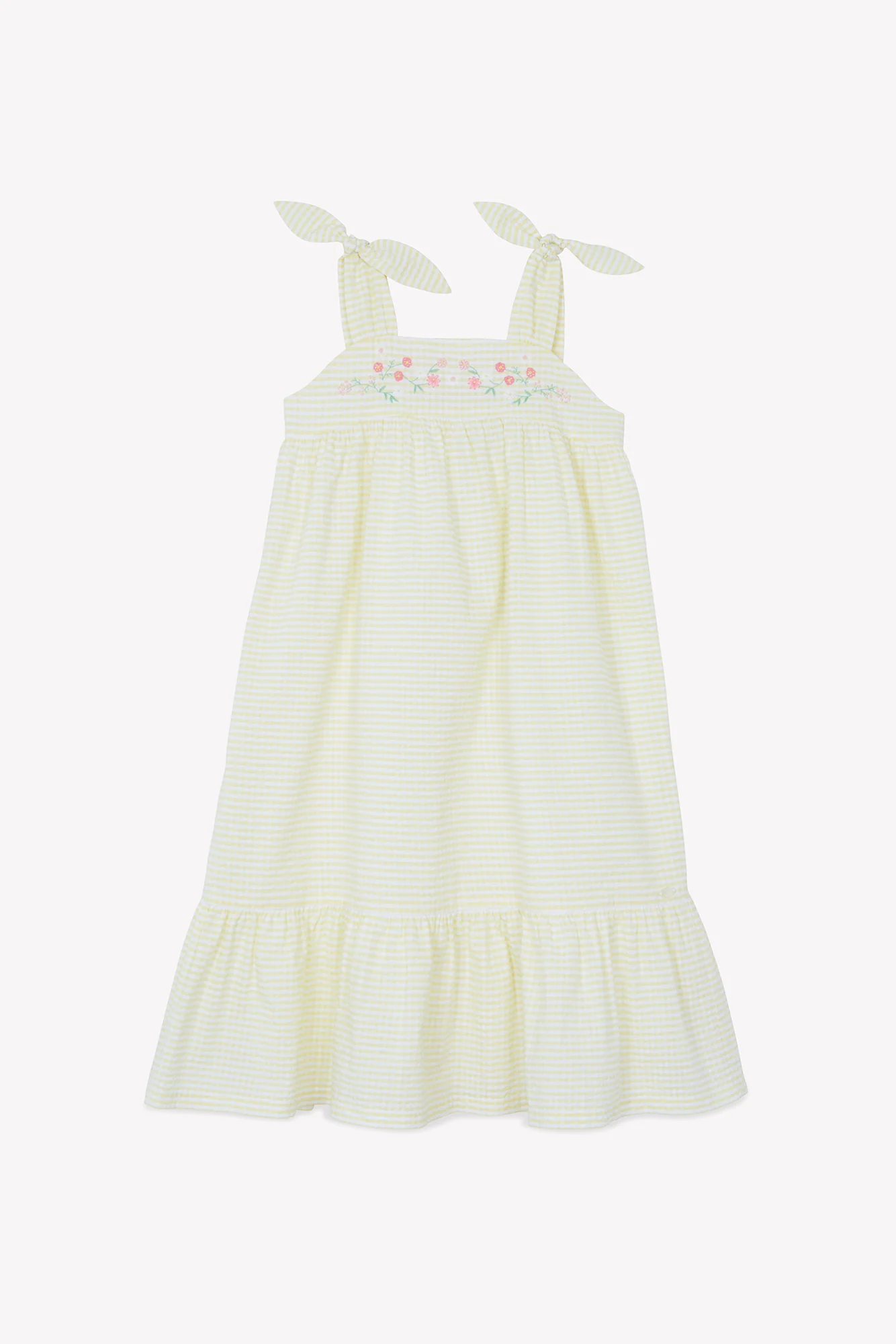 Robe - Jaune coton motif vichy - Image 6