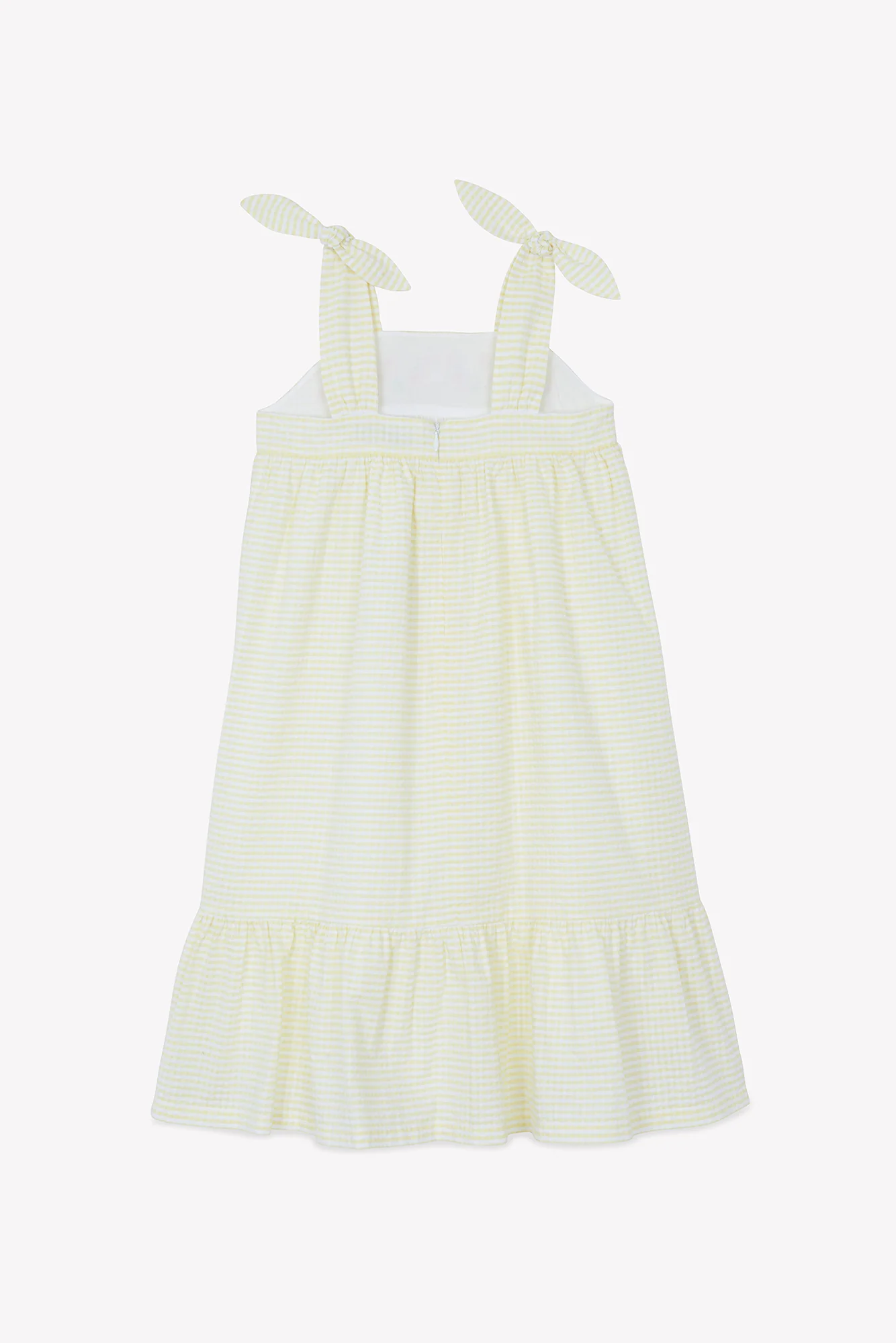 Robe - Jaune coton motif vichy - Image 7