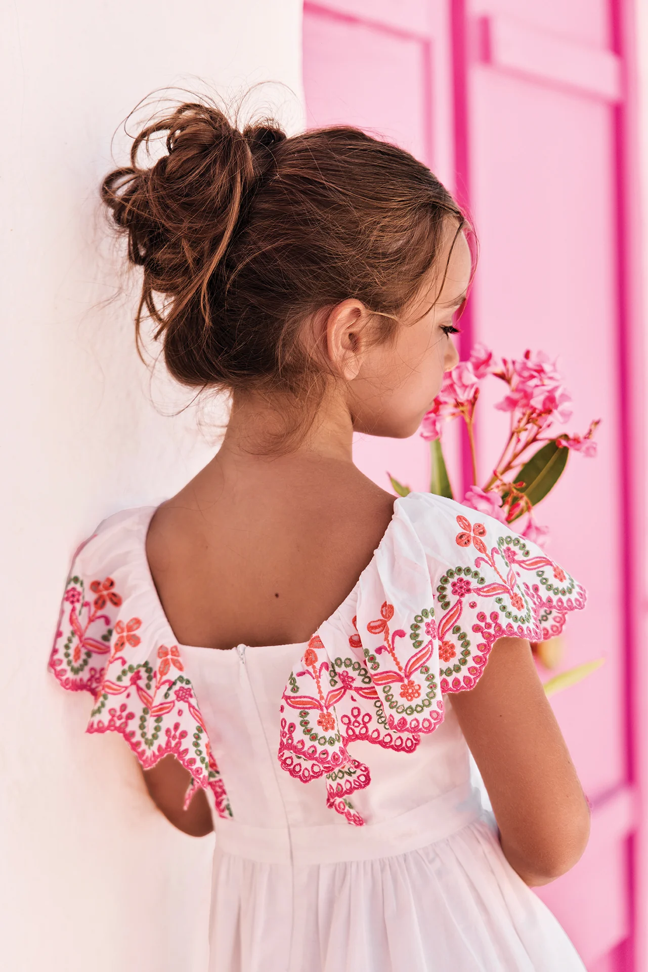 Robe - Blanc coton brodé - Image 4