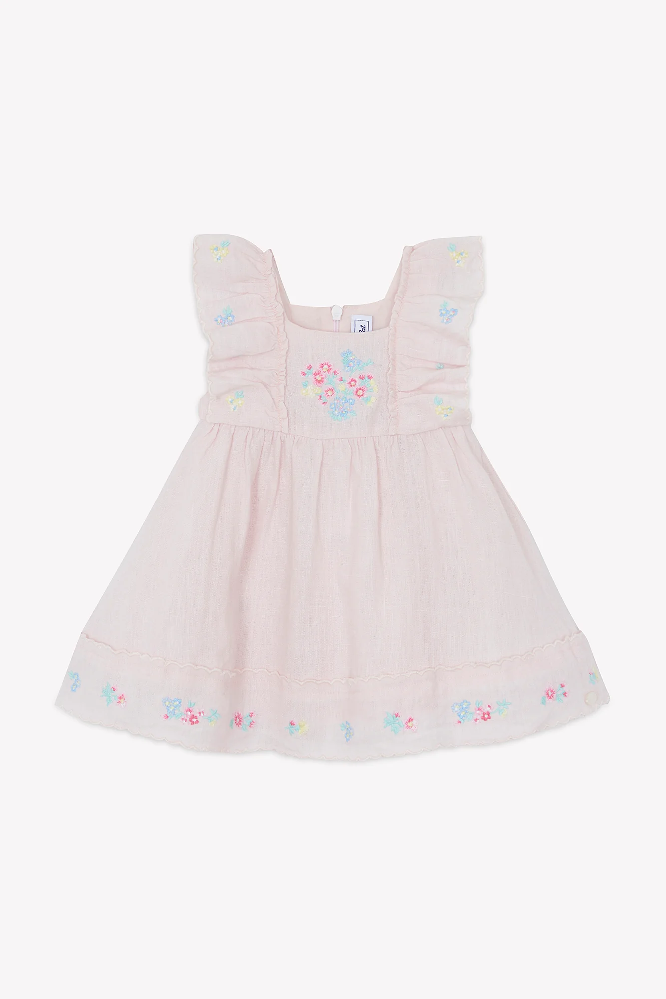 Robe - Rose pâle lin brodé - Image 5