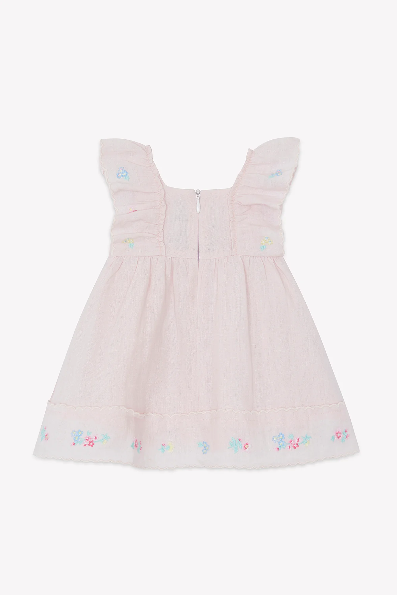 Robe - Rose pâle lin brodé - Image 6