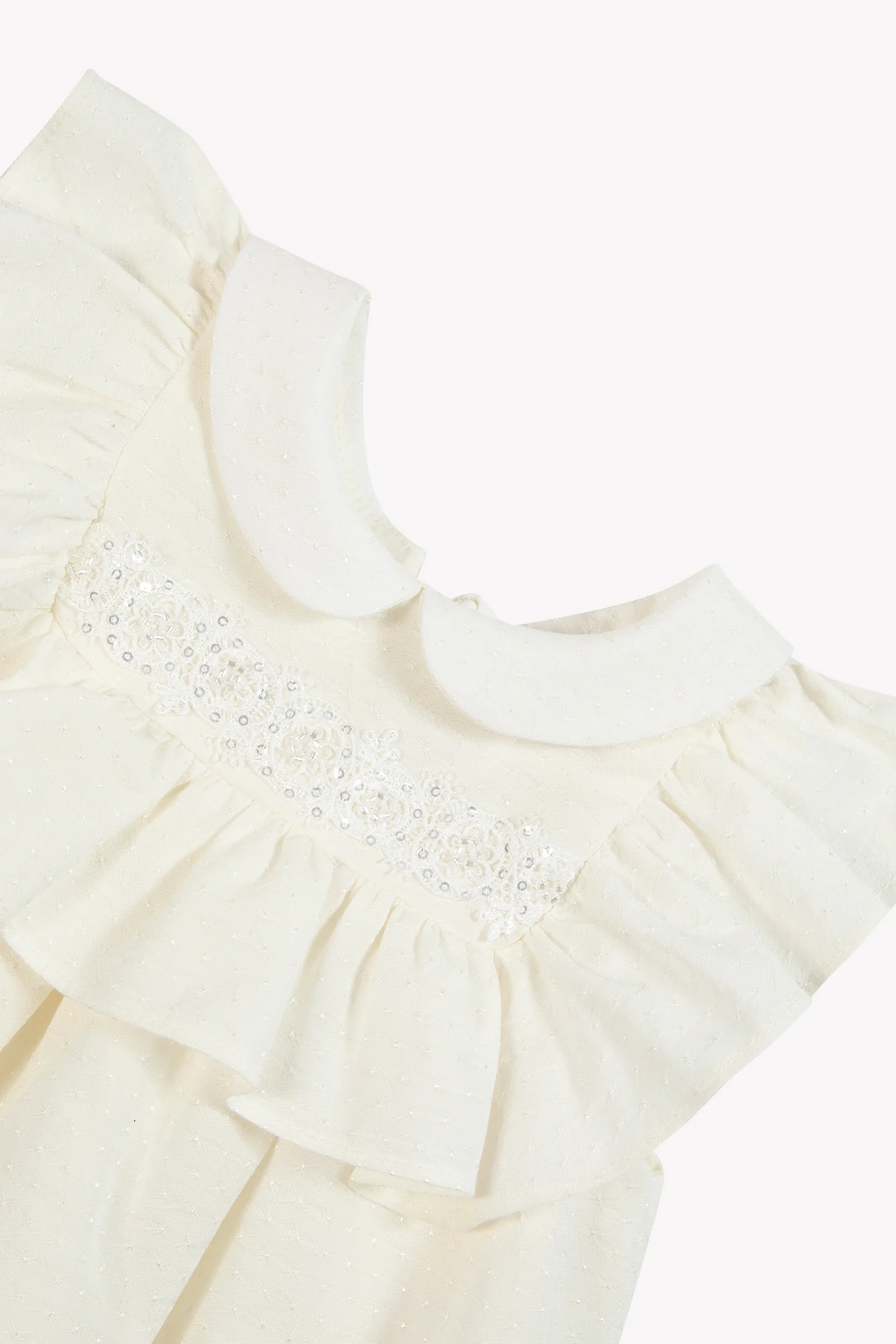 Robe - Ecru col claudine - Image 10