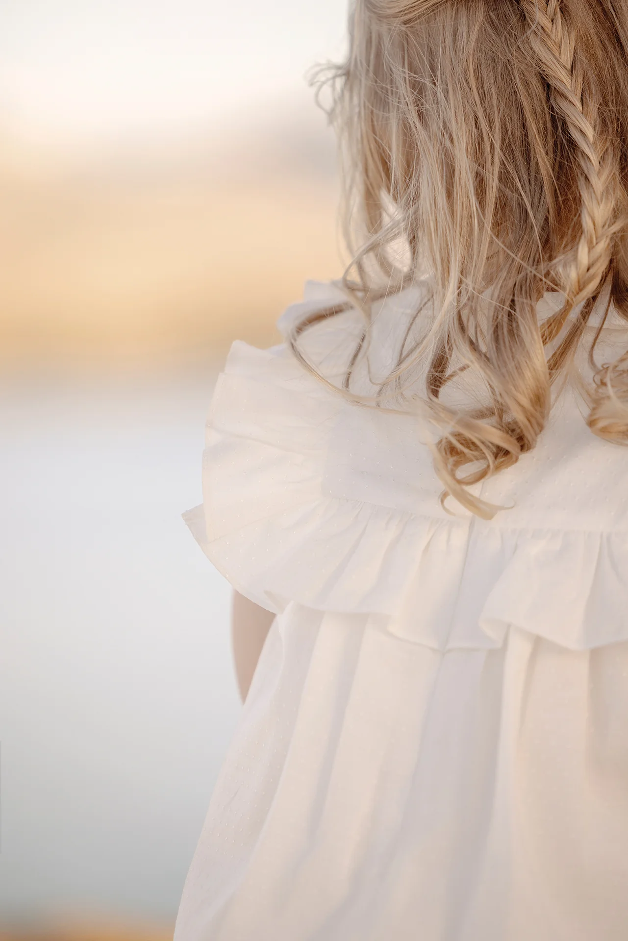 Robe - Ecru col claudine - Image 3