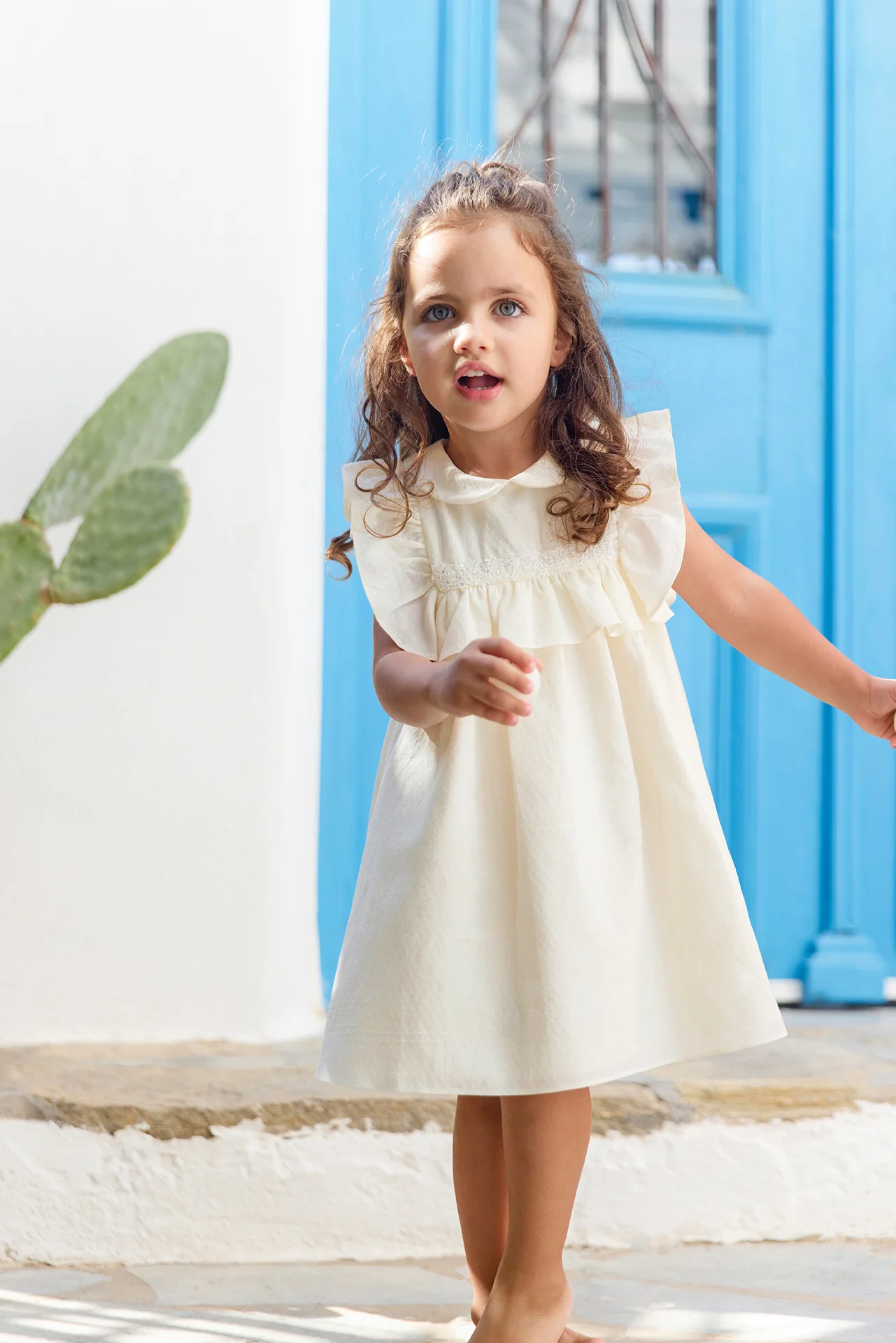 Robe - Ecru col claudine - Image 4