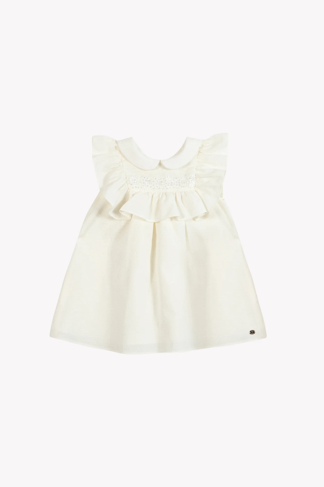 Robe - Ecru col claudine - Image 8