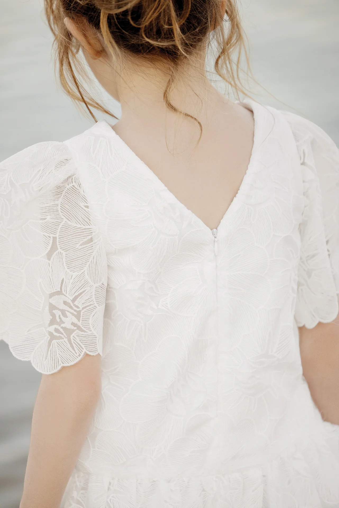 Robe - Blanc cérémonie floral - Image 3