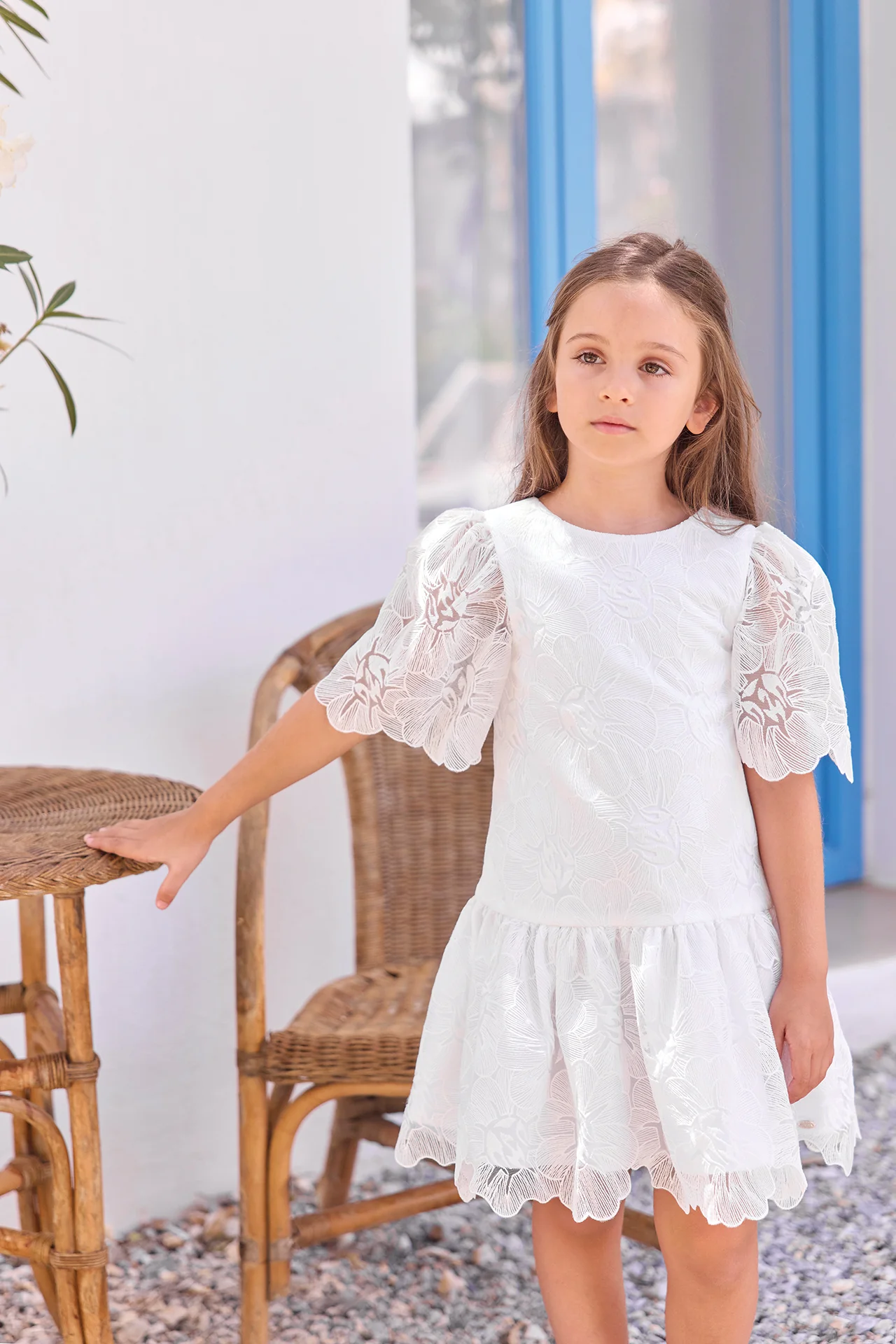 Robe - Blanc cérémonie floral - Image 5