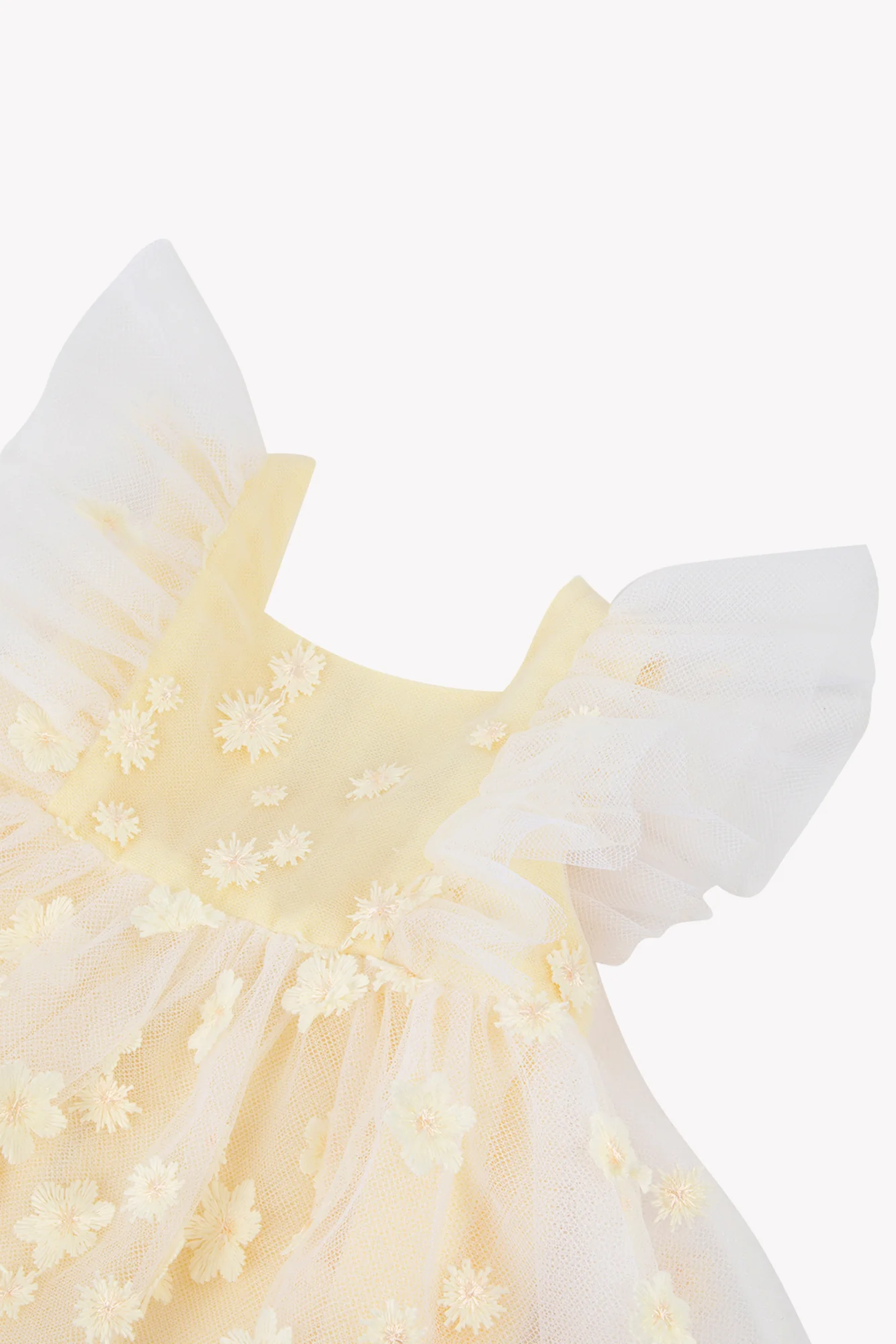 Robe - Jaune tulle fleurs - Image 6