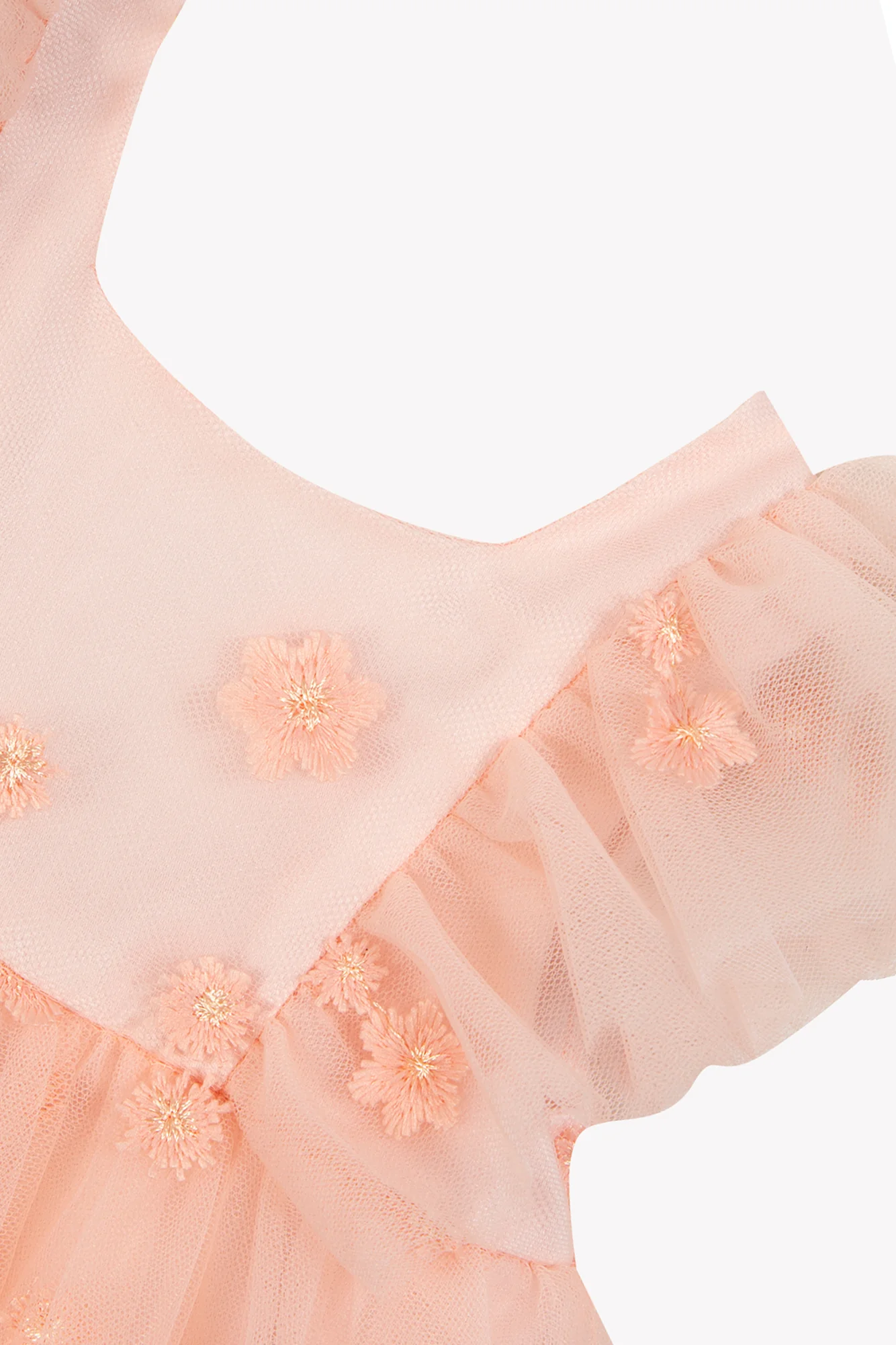 Robe - Rose tulle motif fleur - Image 3