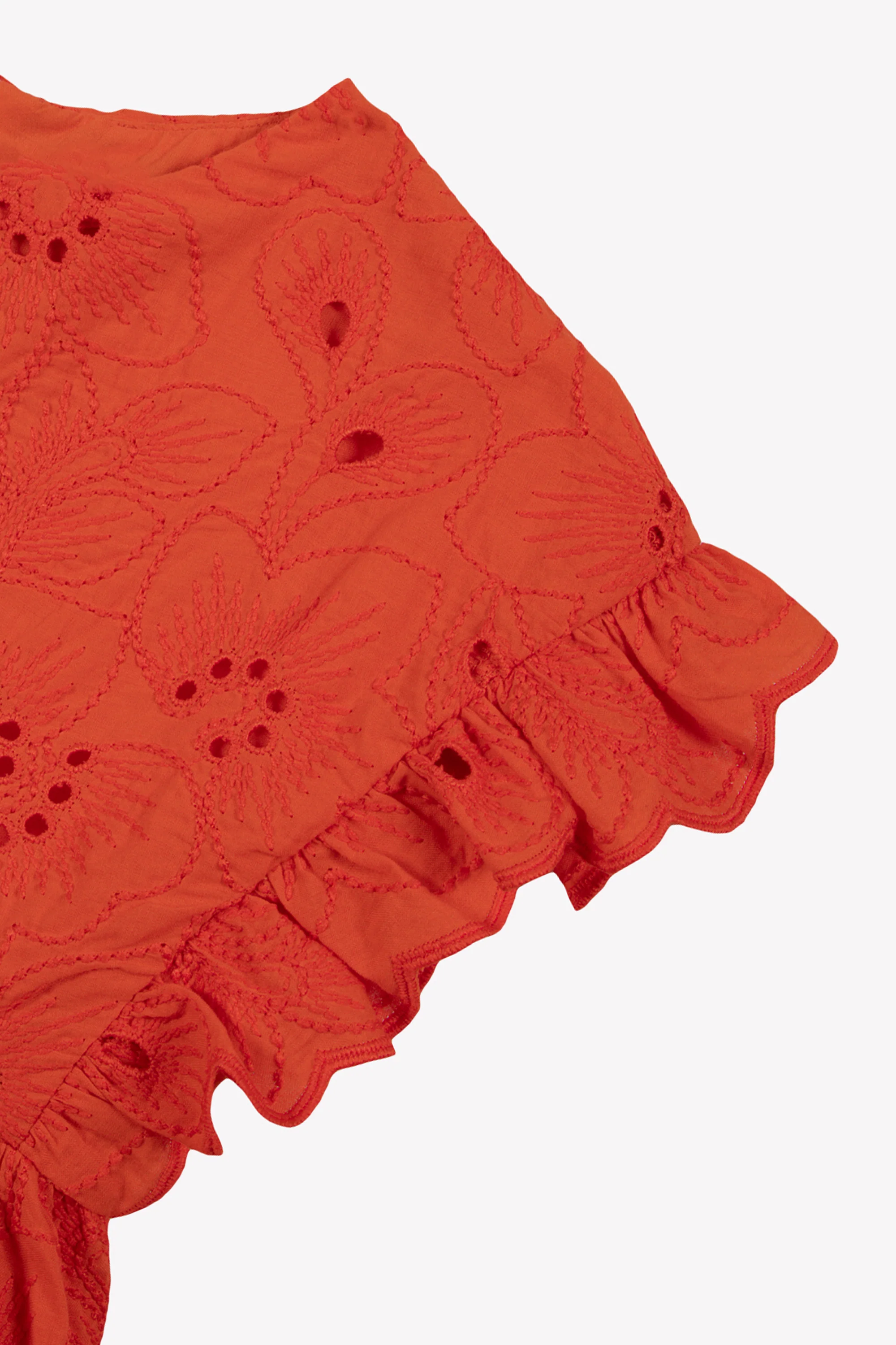 Robe - Orange broderie anglaise - Image 6