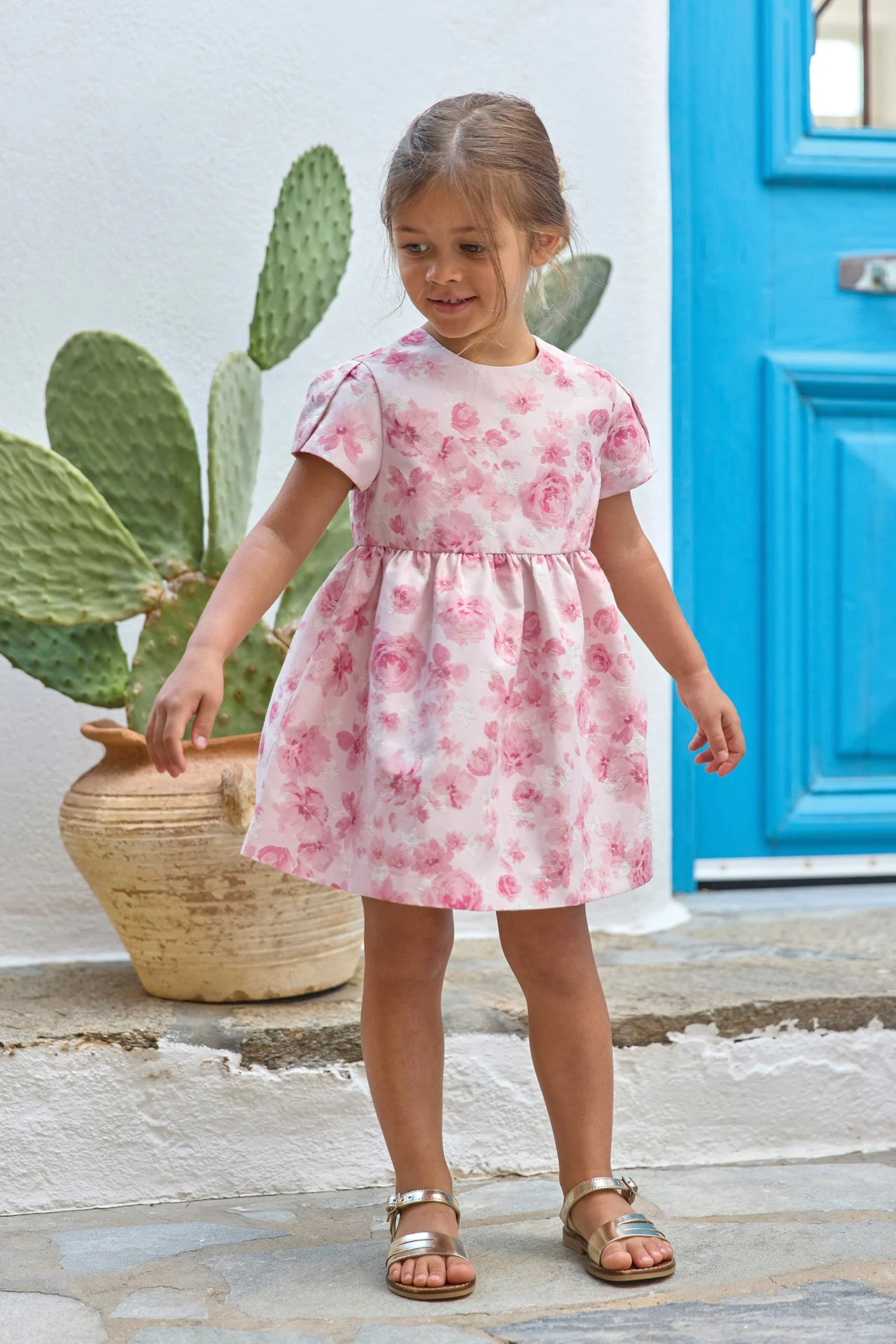 Robe - Rose cérémonie imprimé fleuri