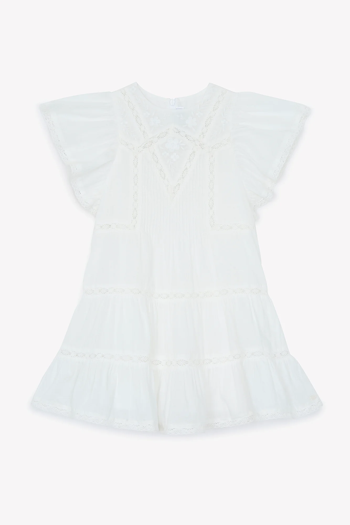 Robe - Blanc coton dentelle - Image 10