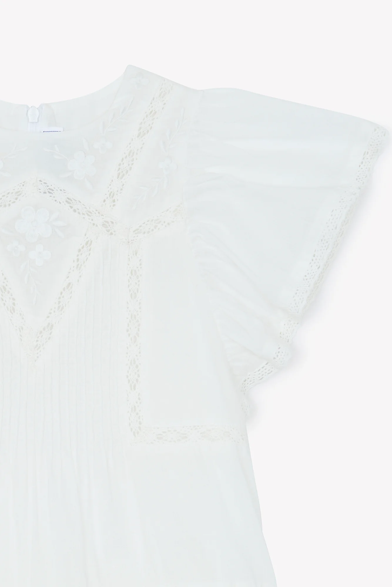 Robe - Blanc coton dentelle - Image 12