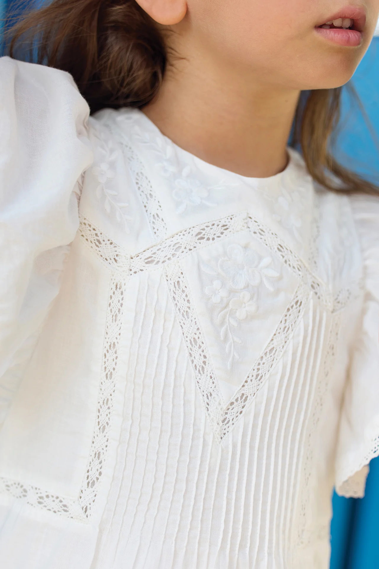 Robe - Blanc coton dentelle - Image 6