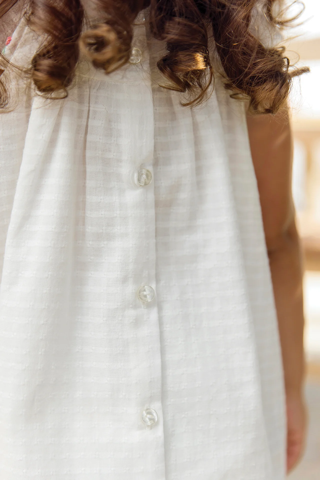 Robe - Blanc coton dentelle - Image 8