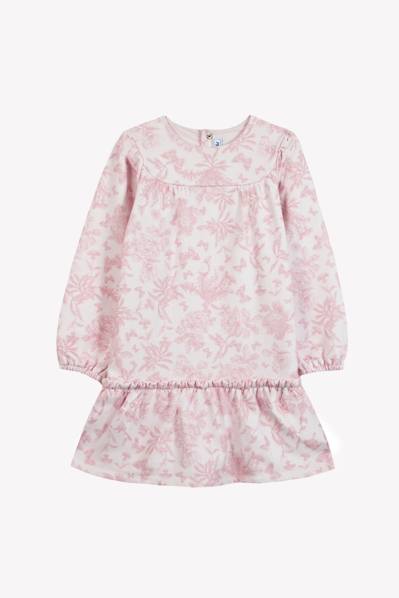 Robe - Rose coton imprimé inspiration Toile de Jouy - Image 4