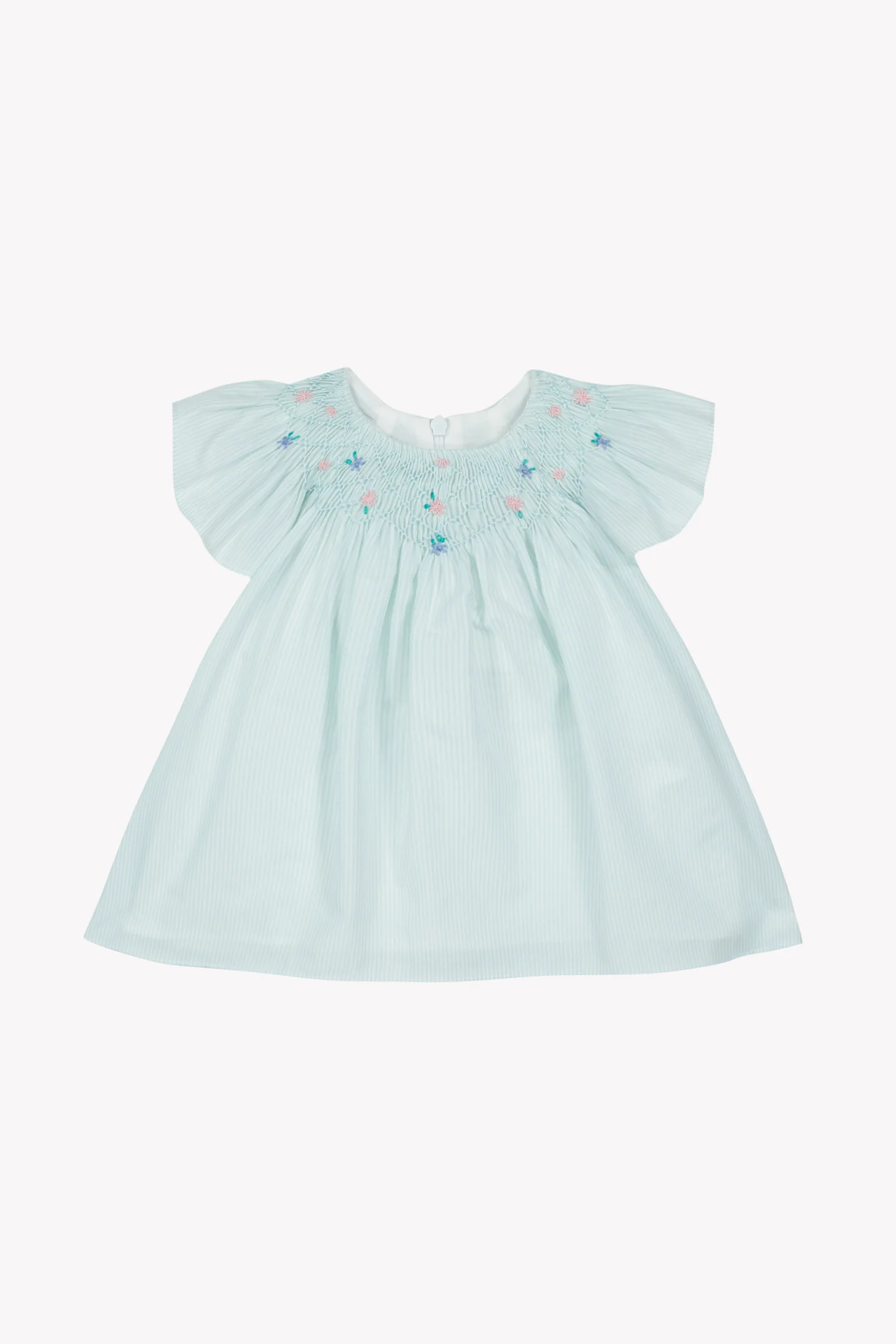 Robe - Bleu coton smocké broderie - Image 5