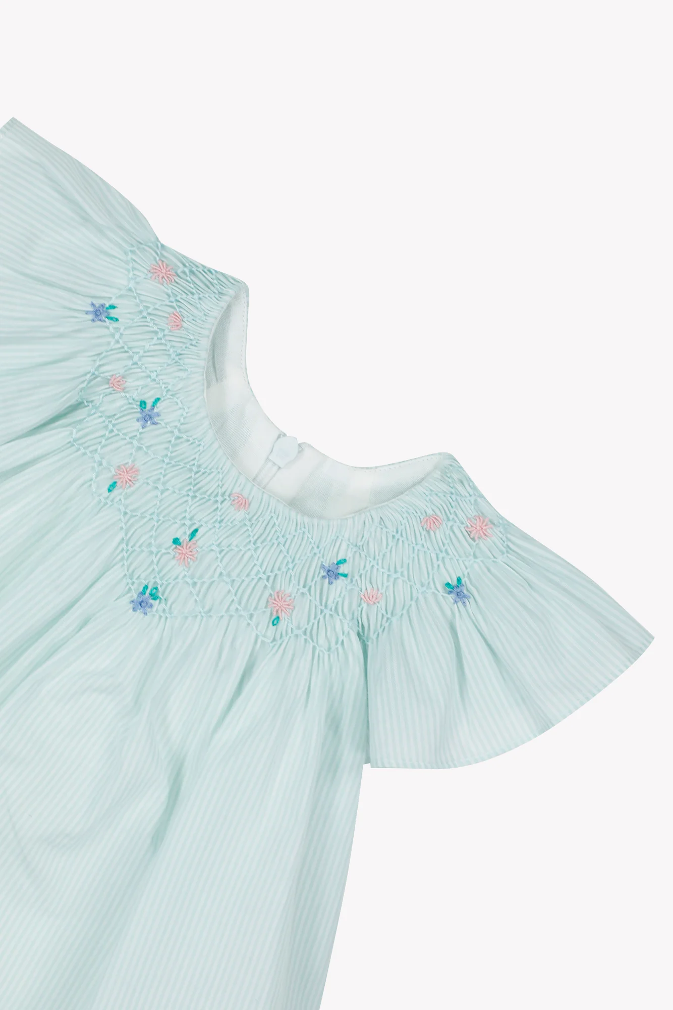 Robe - Bleu coton smocké broderie - Image 7