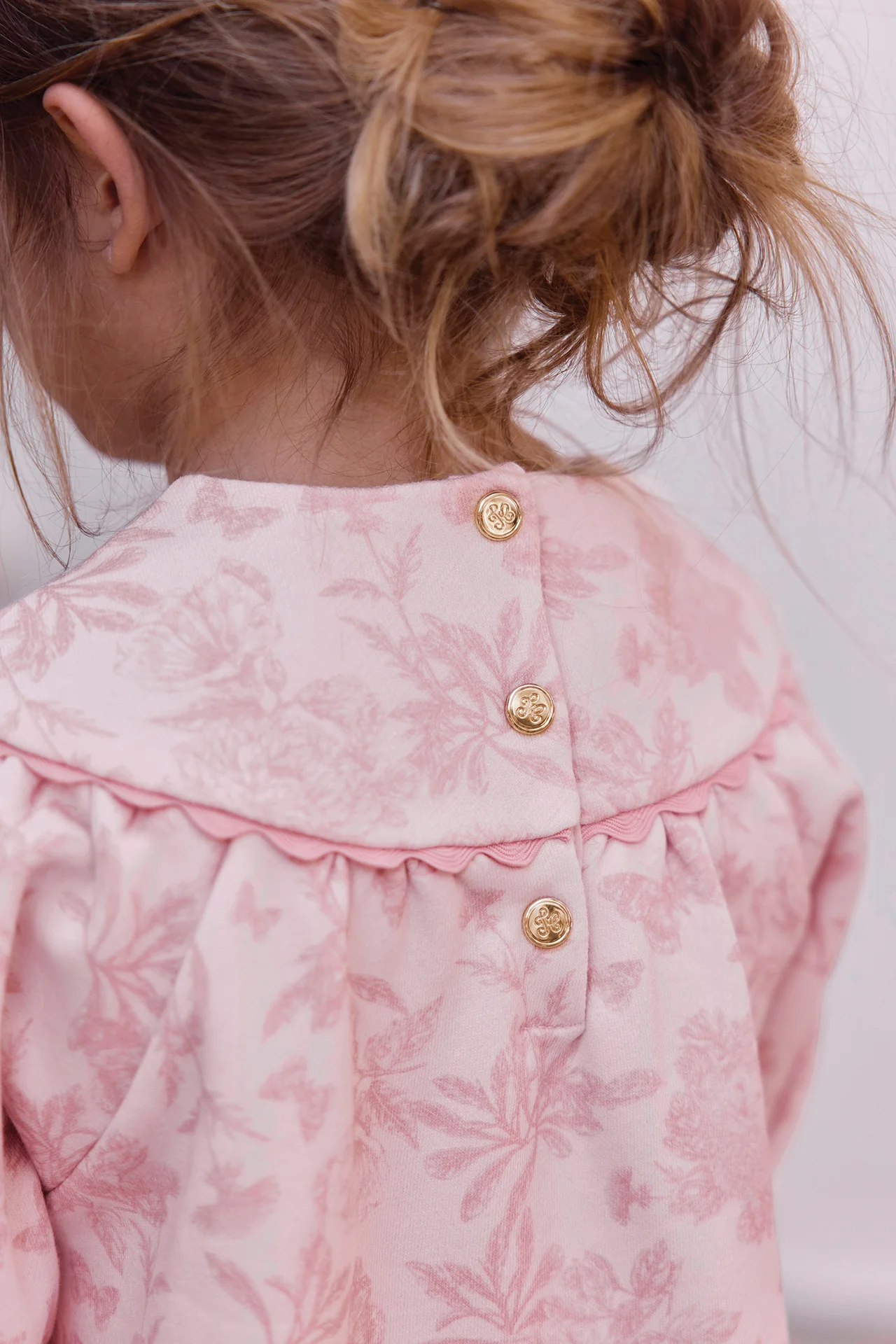 Robe - Rose coton imprimé inspiration Toile de Jouy - Image 4