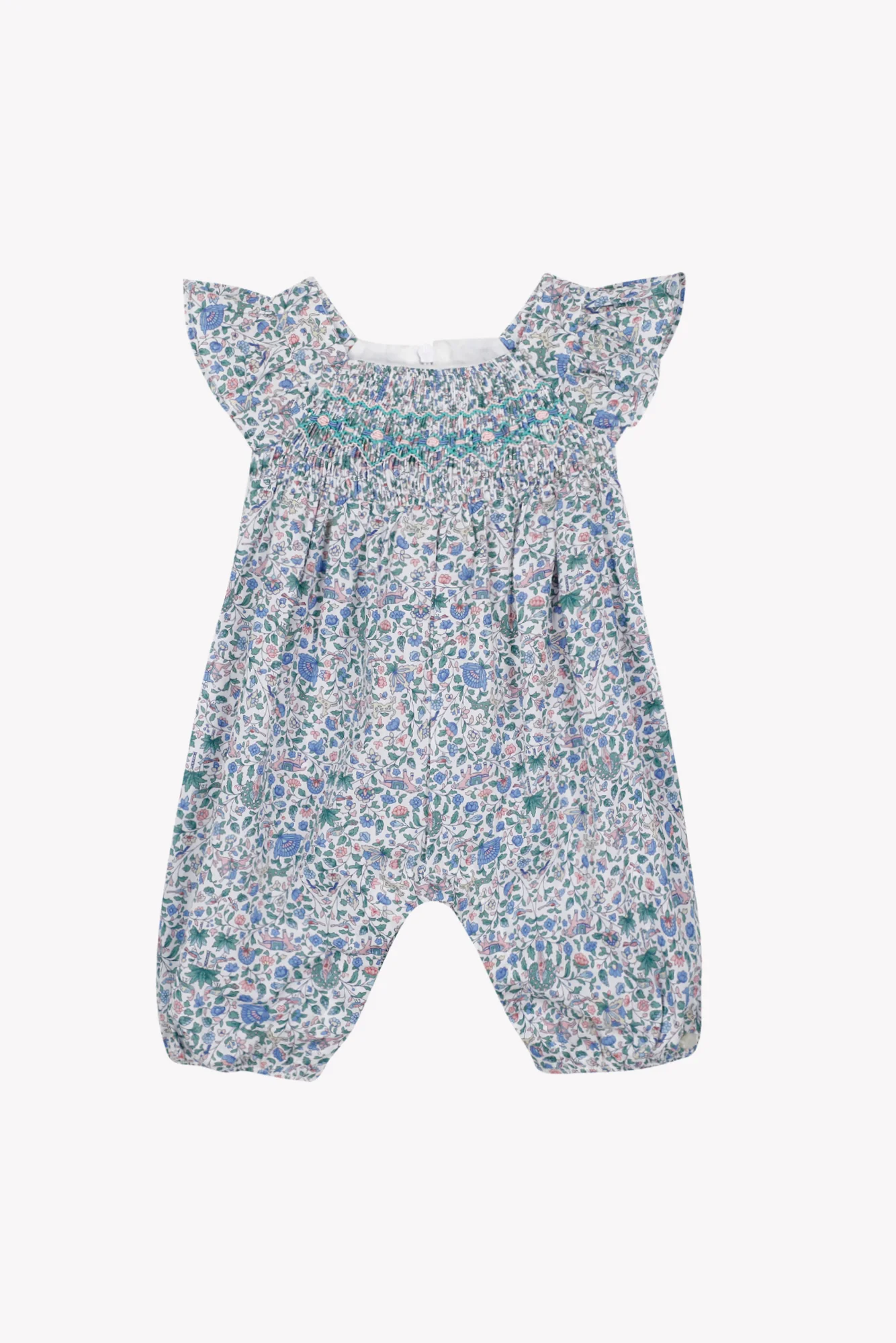 Combinaison longue - Bleu coton imprimé tissu liberty - Image 5