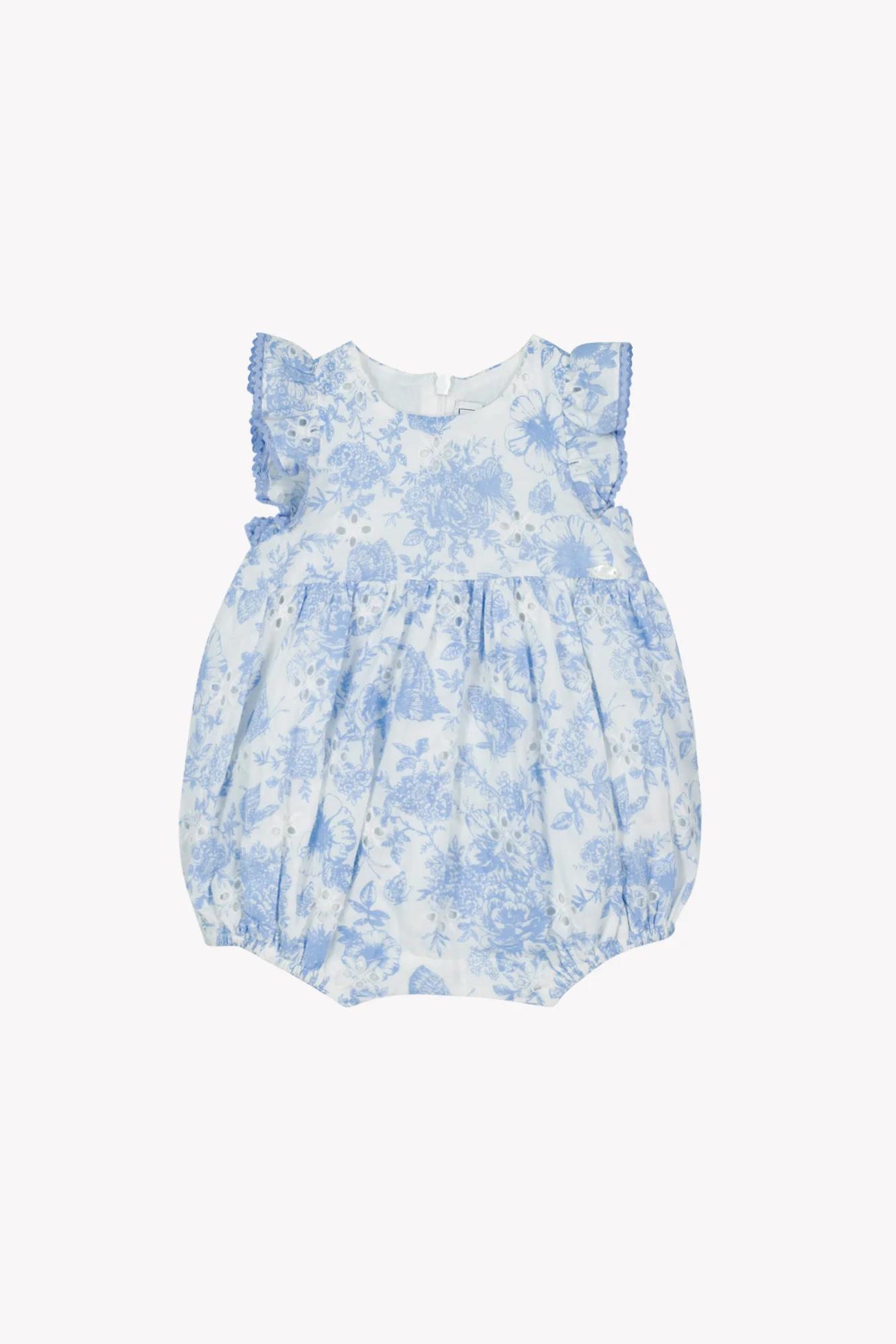 Combinaison courte - Bleu coton imprimé fleuri - Image 4