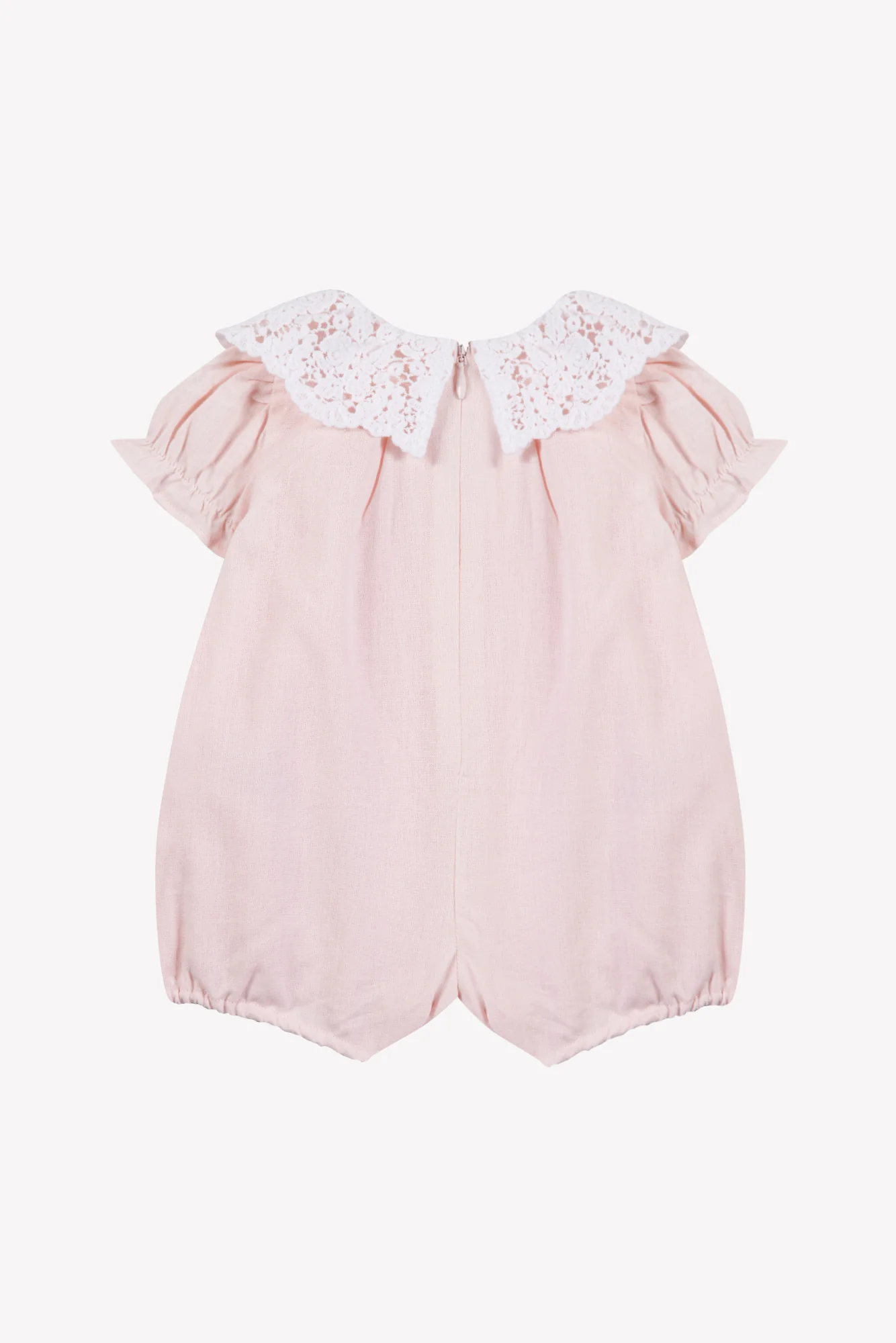 Combinaison courte - Rose coton col dentelle - Image 2