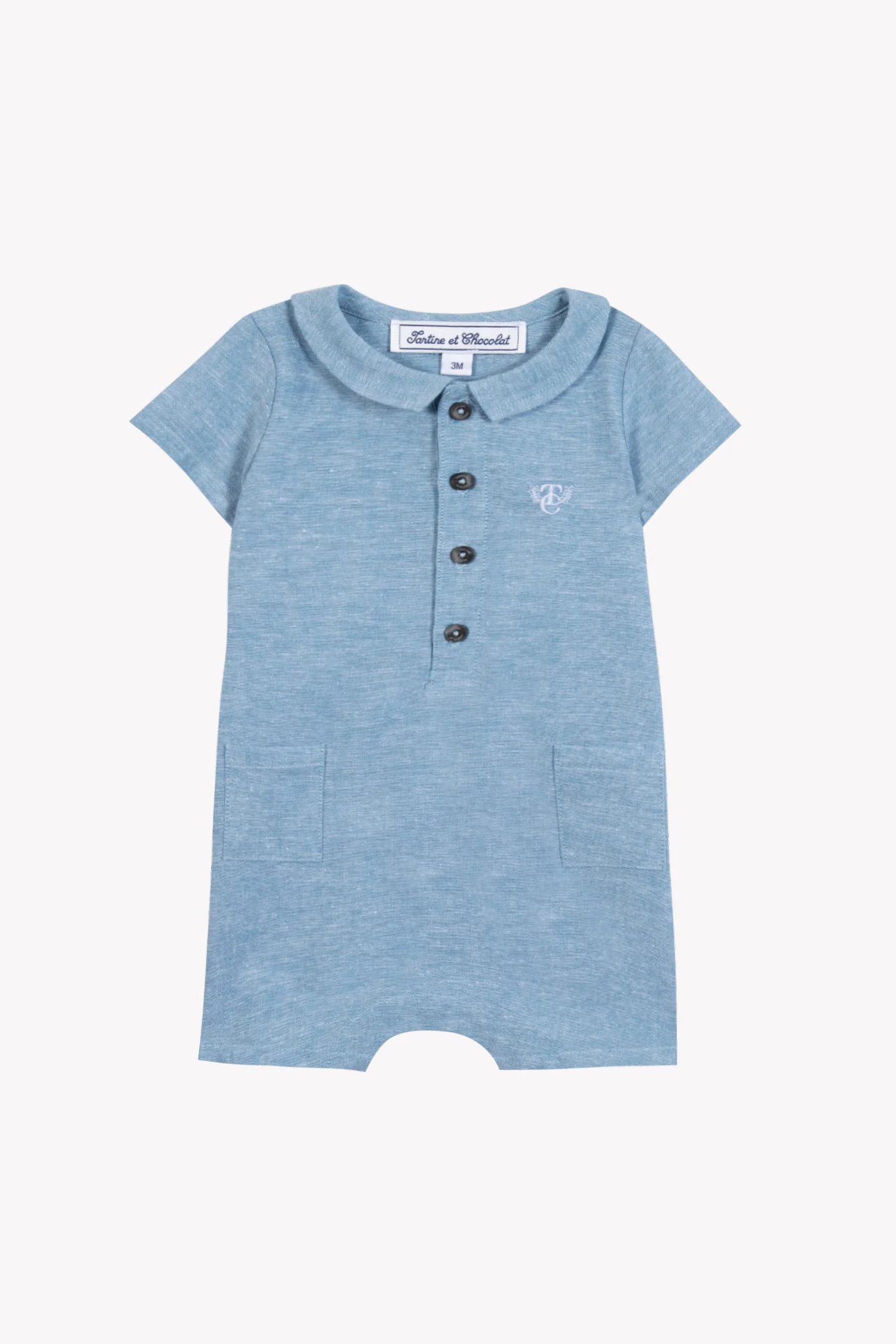 Combinaison courte - Bleu nuage coton - Image 4