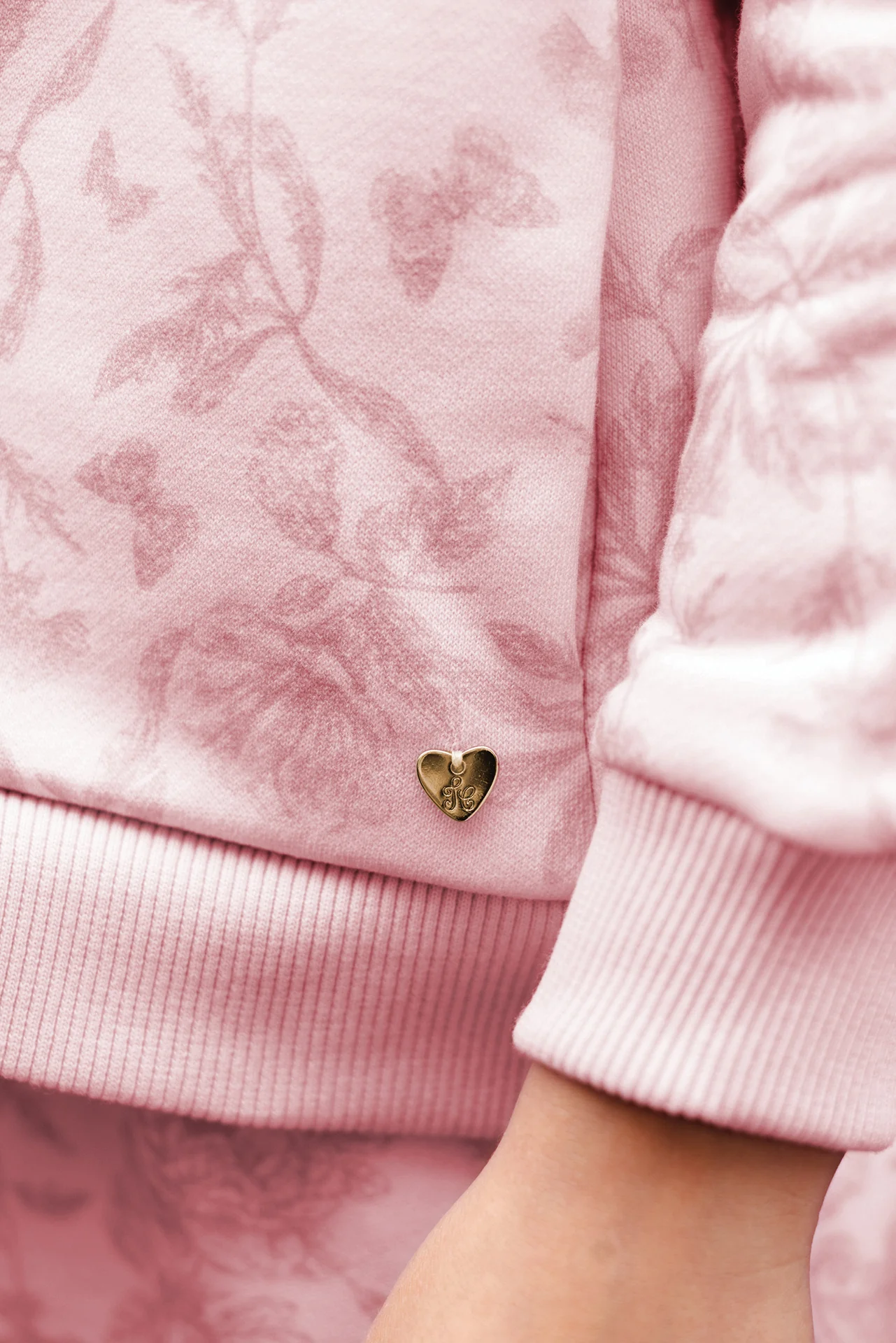 Ensemble Jogging - Rose coton imprimé inspiration Toile de jouy - Image 3