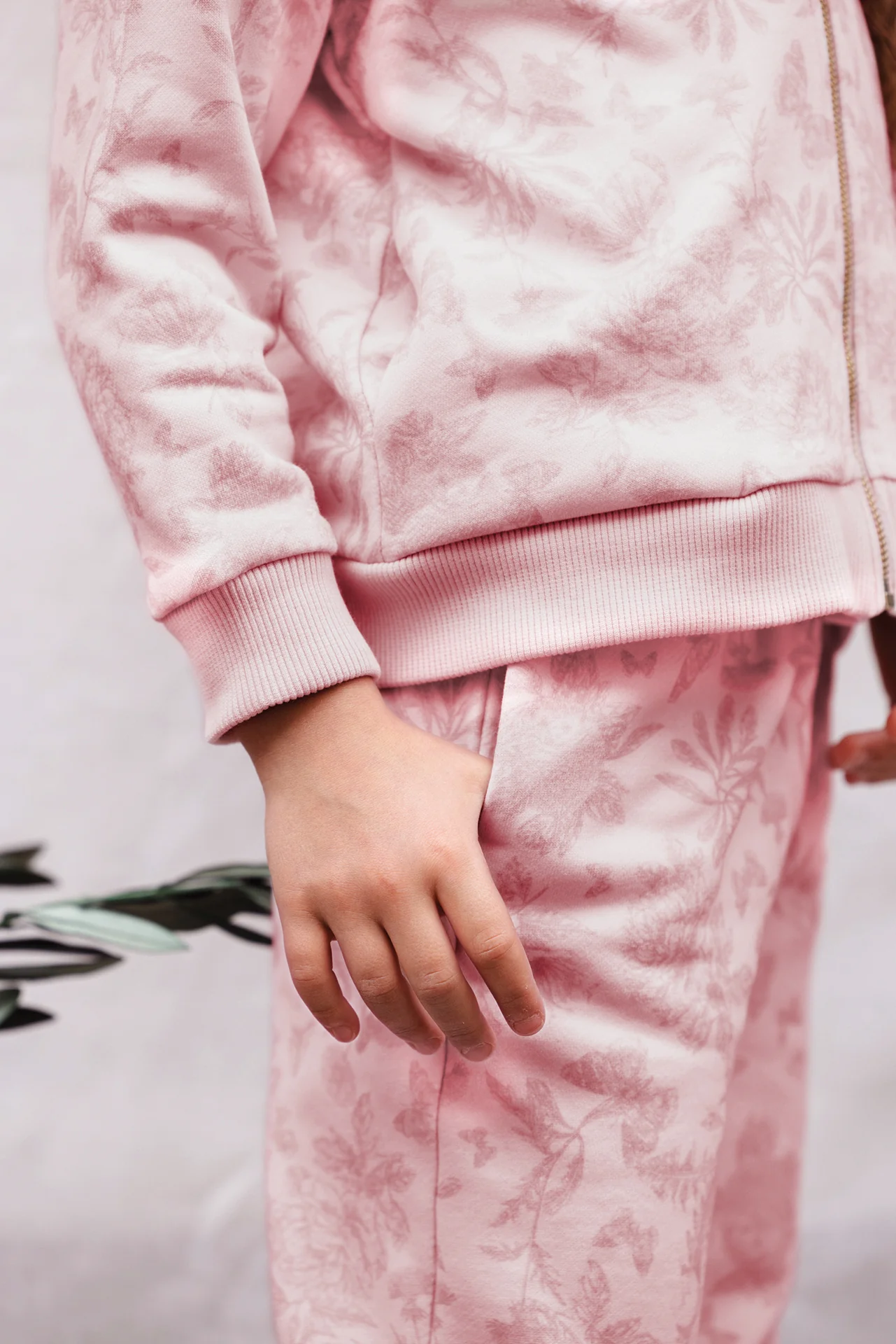Ensemble Jogging - Rose coton imprimé inspiration Toile de jouy - Image 5