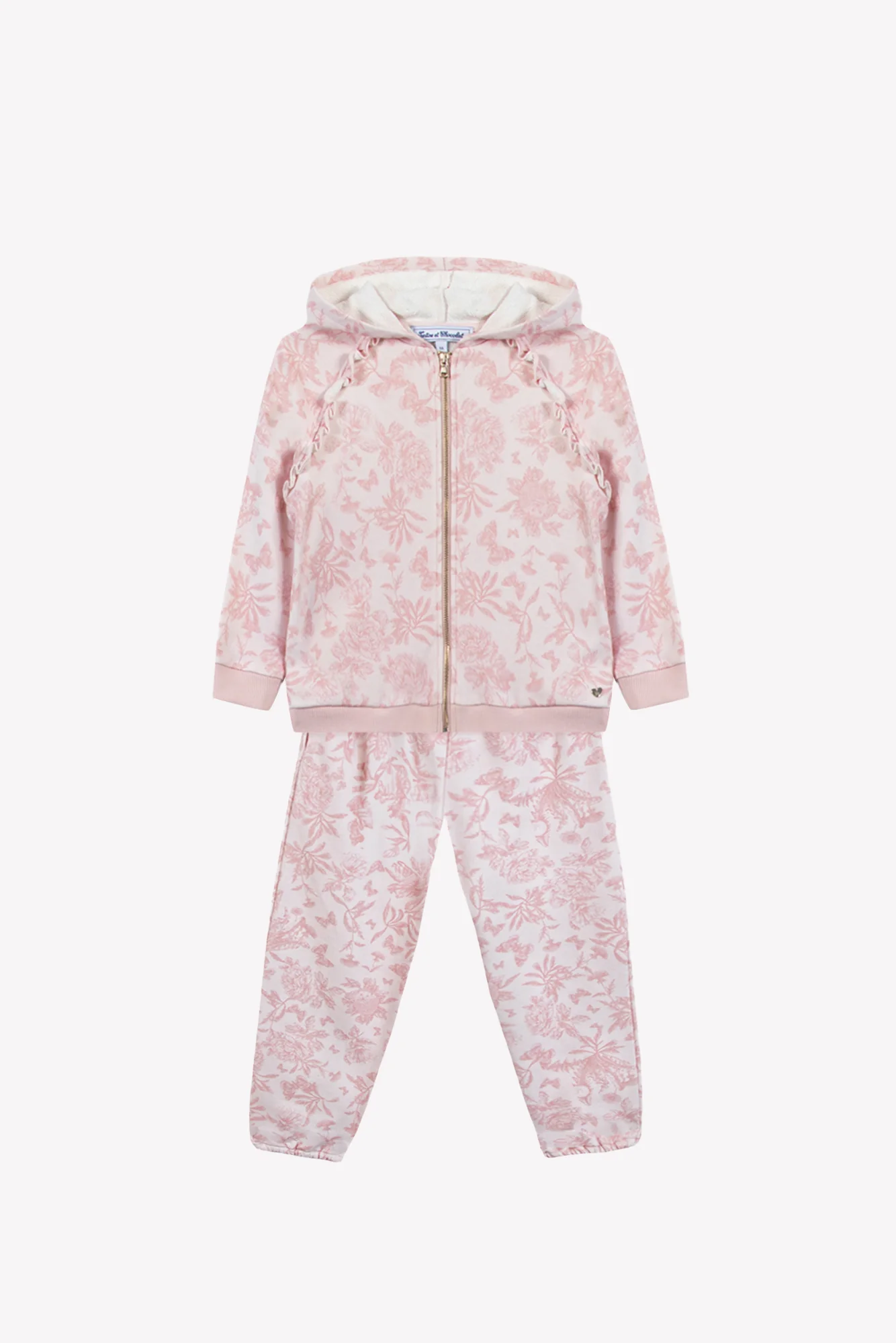 Ensemble Jogging - Rose coton imprimé inspiration Toile de jouy - Image 6