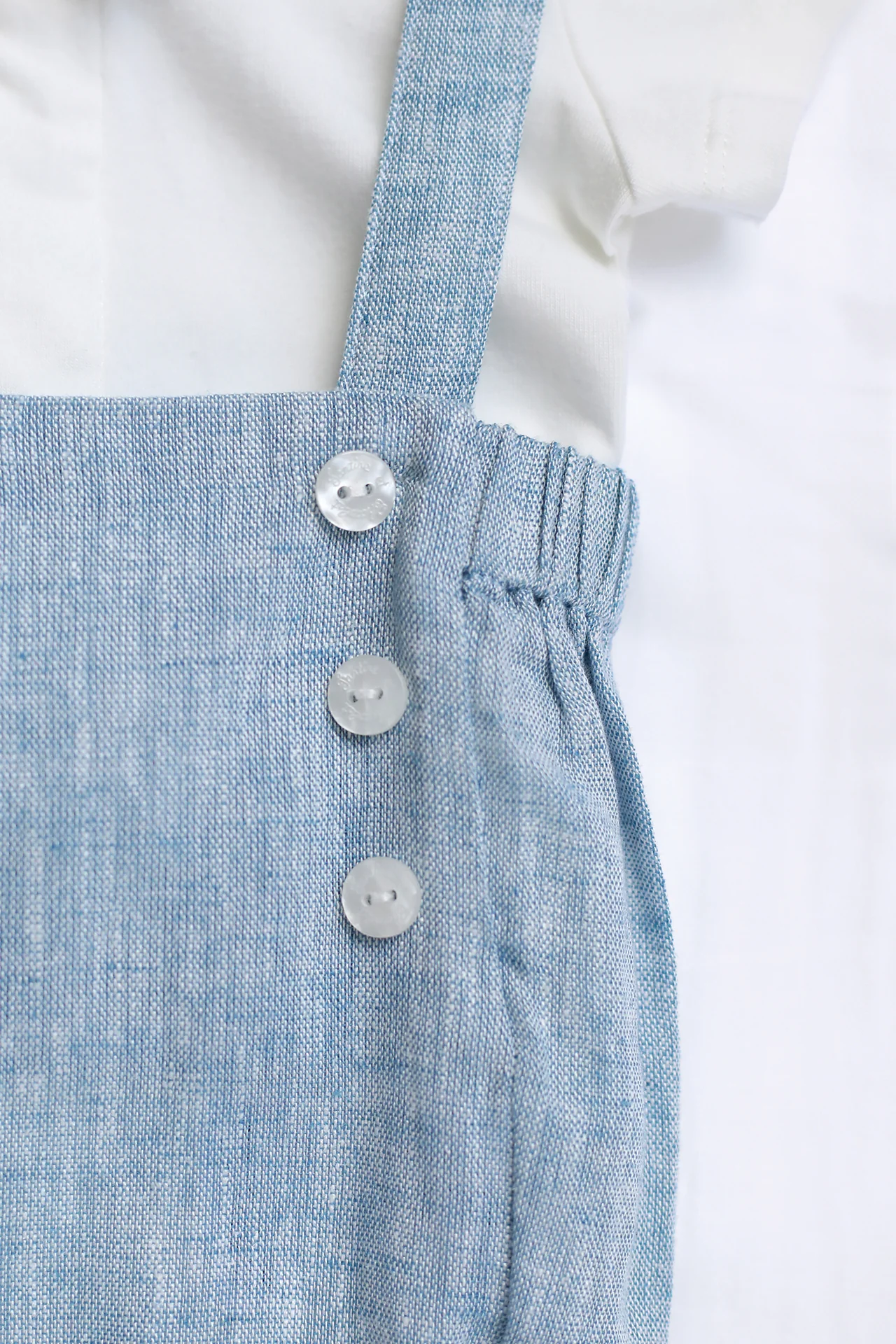 Ensemble court - Bleu coton col pointu - Image 3