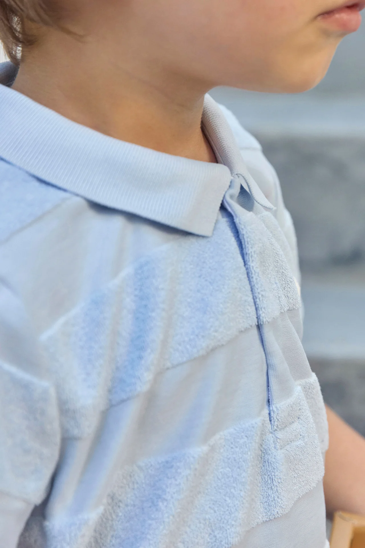 Ensemble court - Bleu nuage coton rayures - Image 3