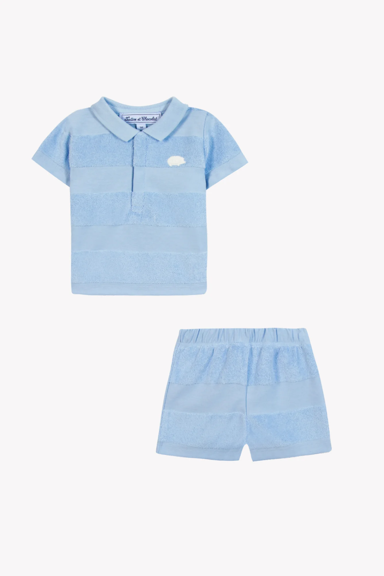Ensemble court - Bleu nuage coton rayures - Image 5