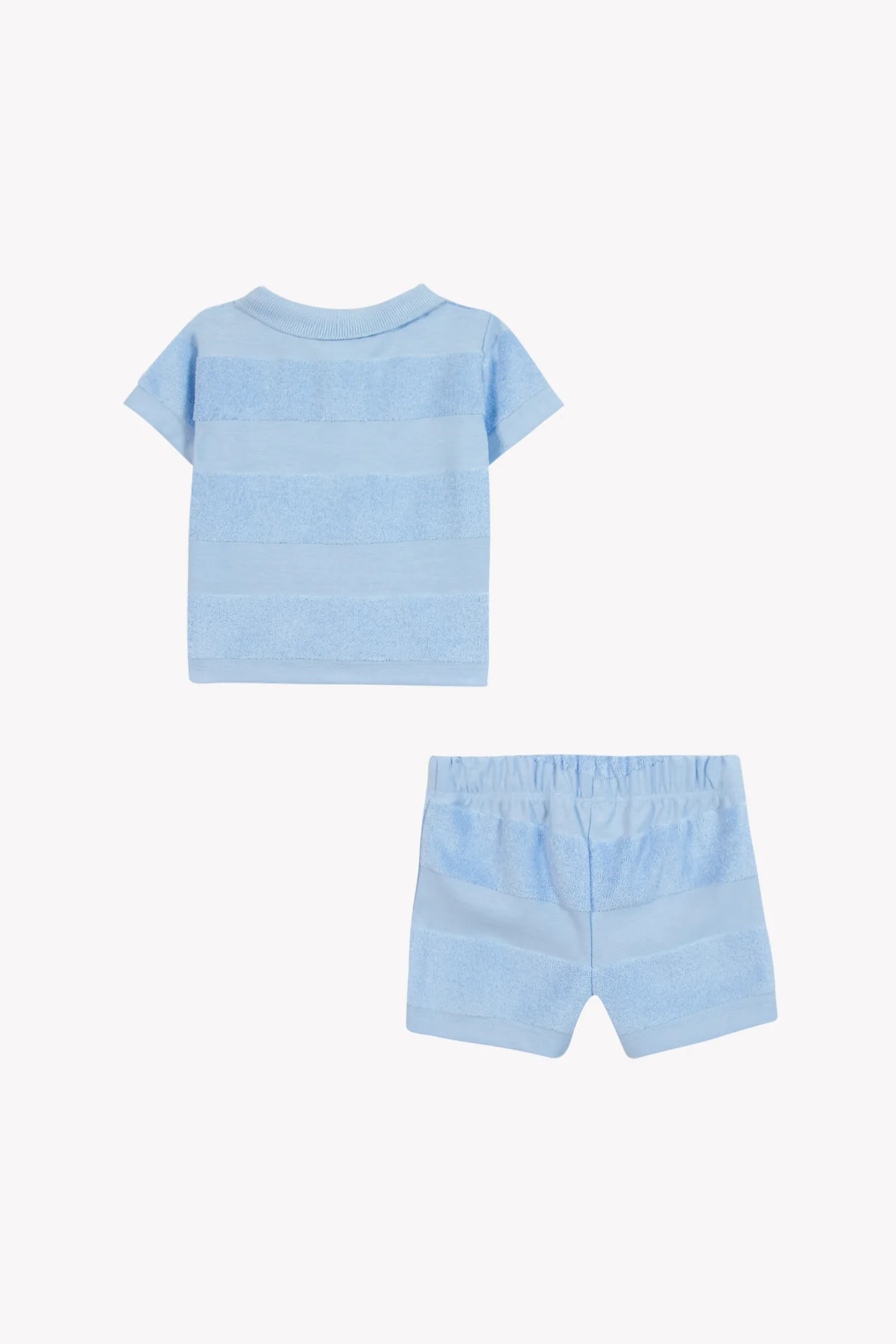 Ensemble court - Bleu nuage coton rayures - Image 6