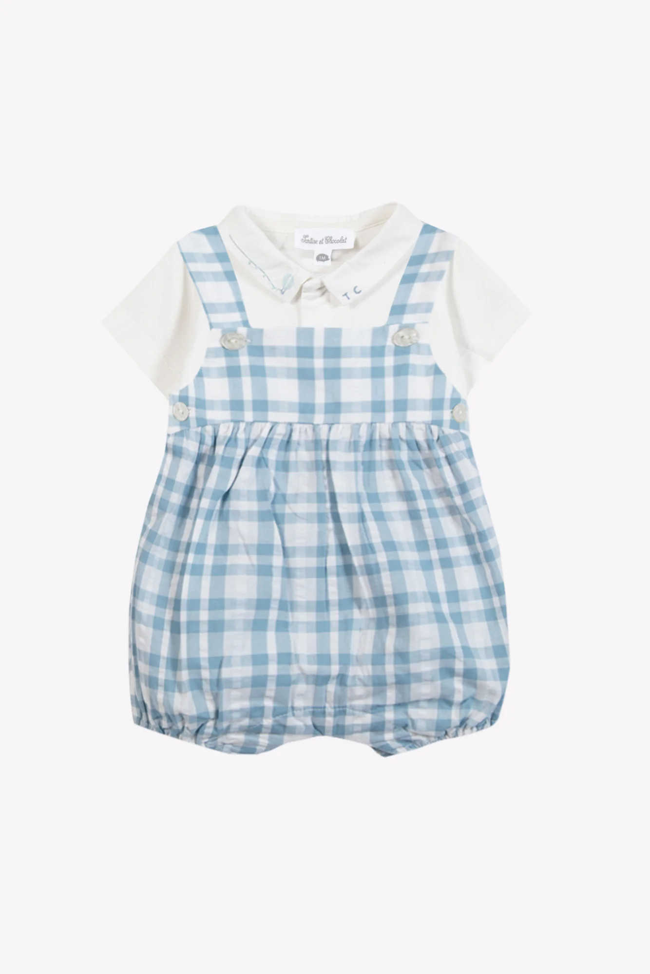 Ensemble court - Bleu horizon coton rayures
