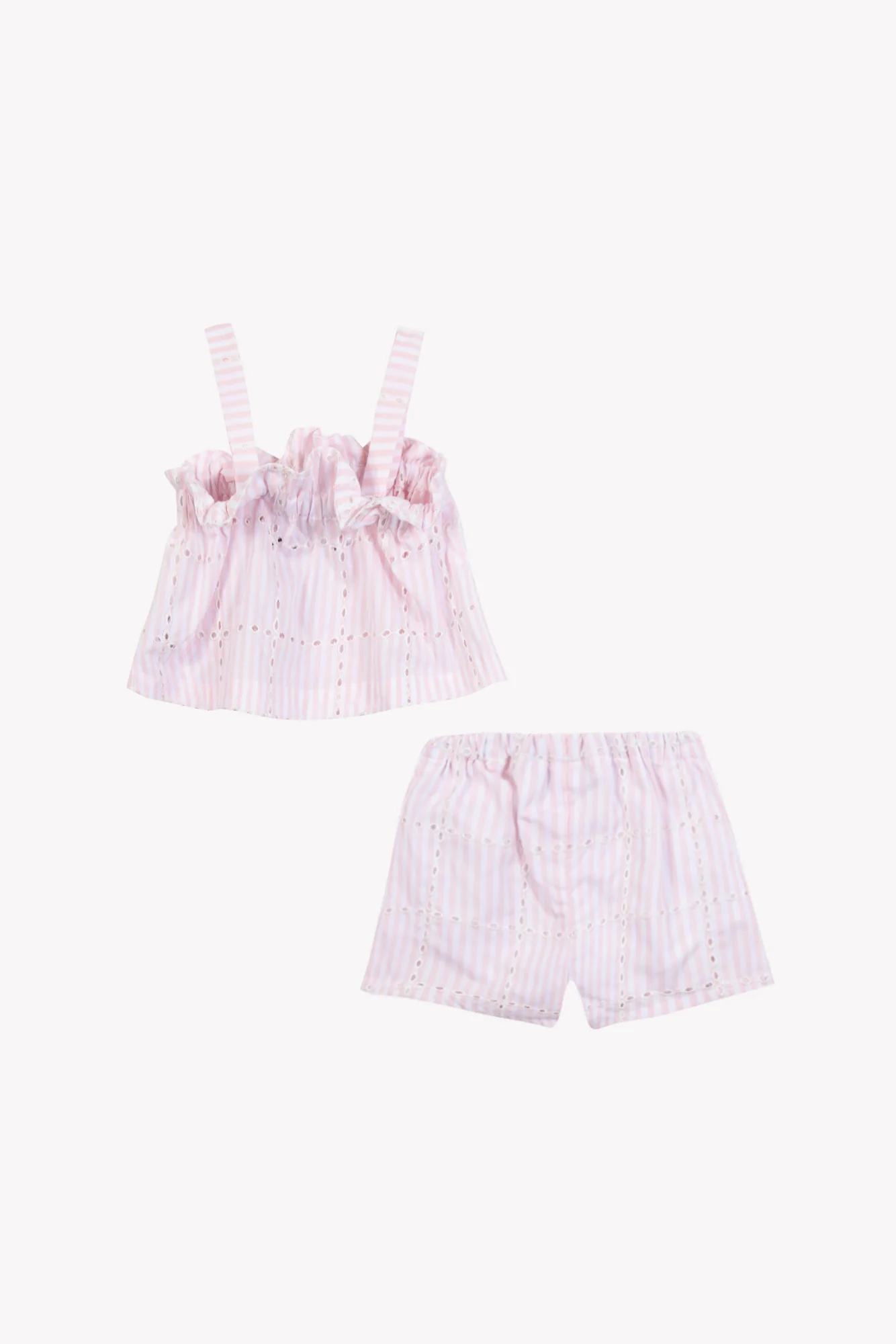 Ensemble court - Rose coton rayures - Image 8