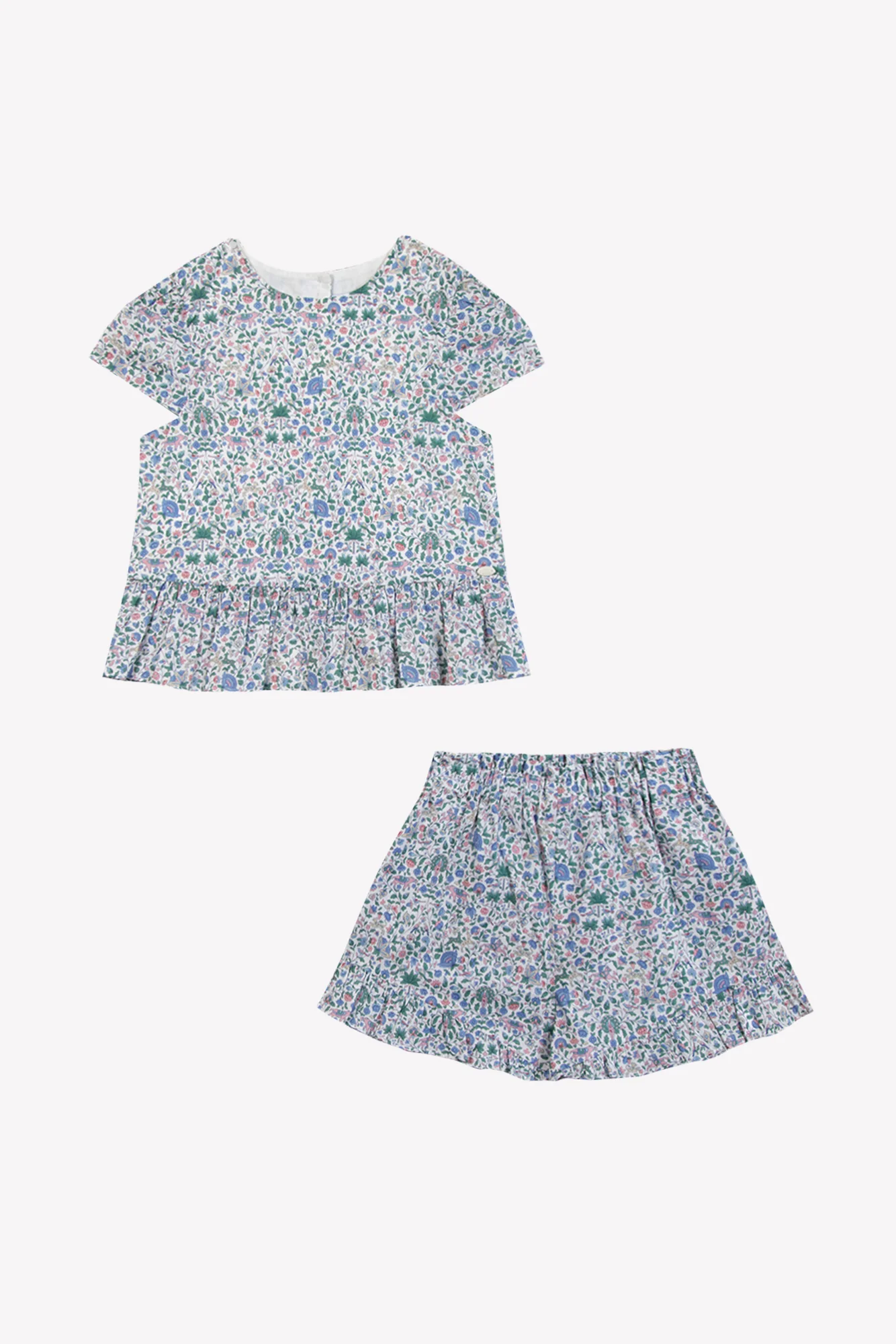 Ensemble court - Bleu imprimé tissu liberty - Image 7